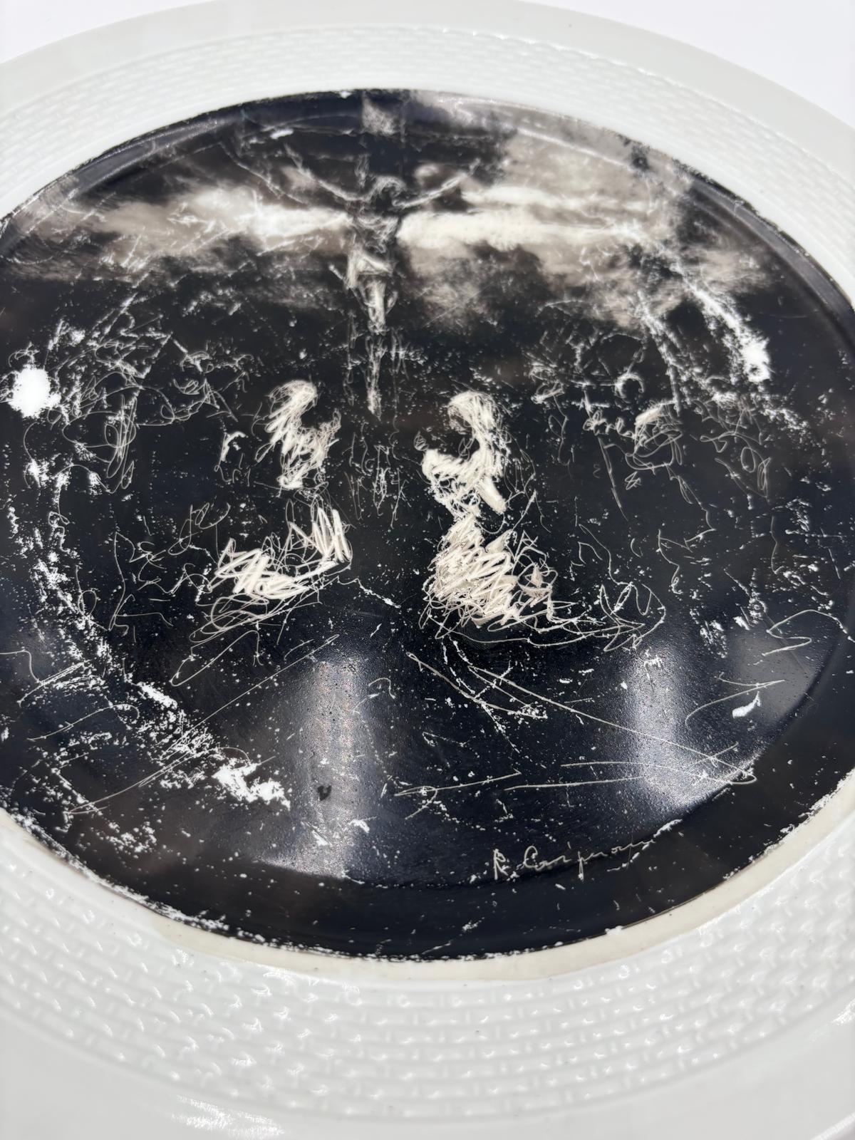 Late 20th Century Plaque peinte par Roberto Carignani