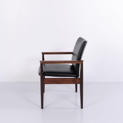 Diplomat 209 Armchair in Rosewood & Black Leather by Finn Juhl for France & Son