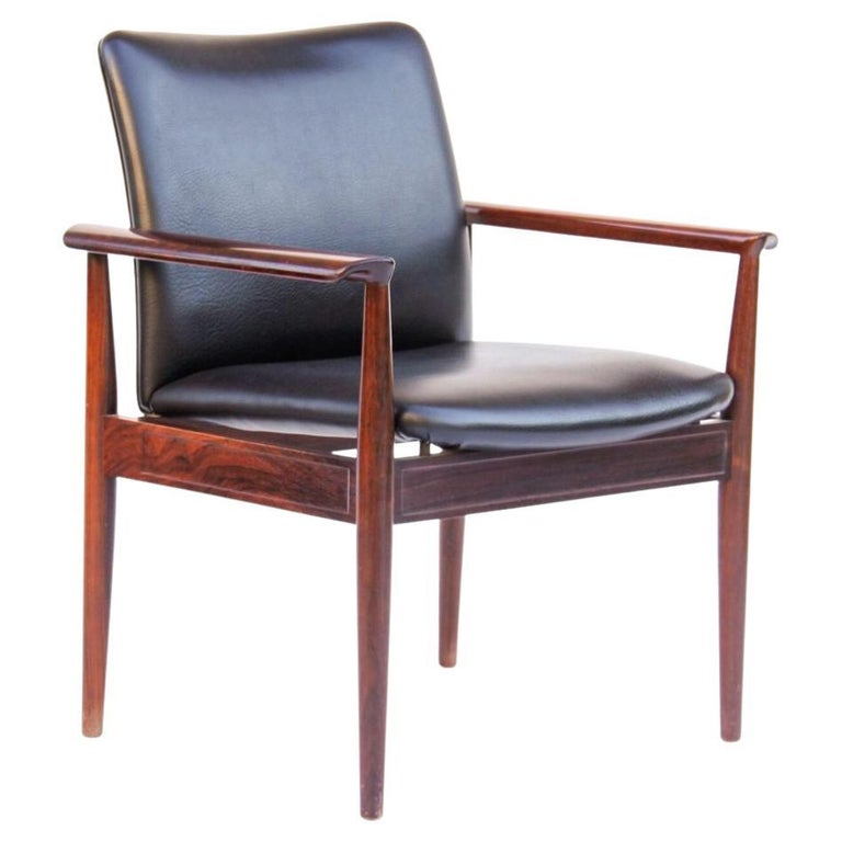 Diplomat Rosewood Office Chair by Finn Juhl For Sale at 1stDibs
