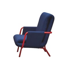 Diplopia Armchair in Marsala Red Lacquer, Metal Frame, by Skrivo Design