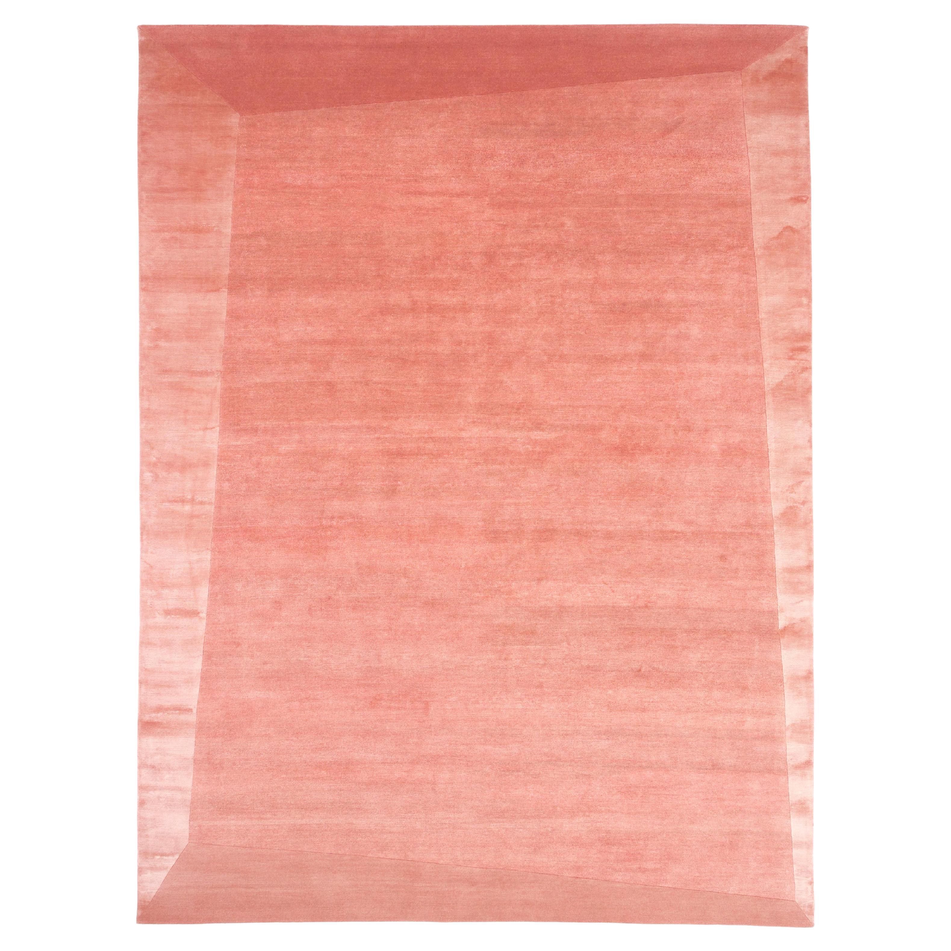 Dipped Frame Rug by cc-tapis in Rosa Antico For Sale