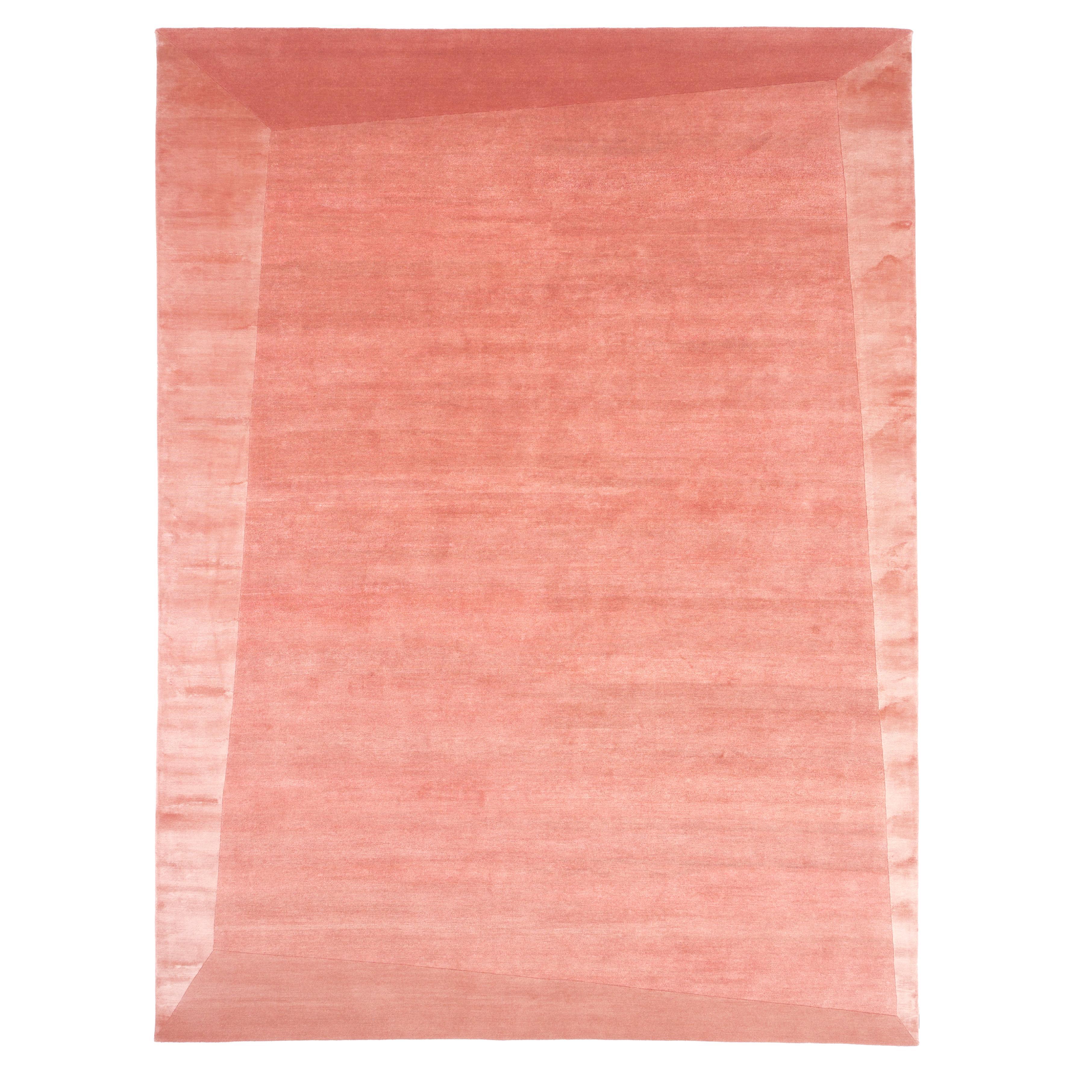 Dipped Frame Rug by cc-tapis in Rosa Antico For Sale