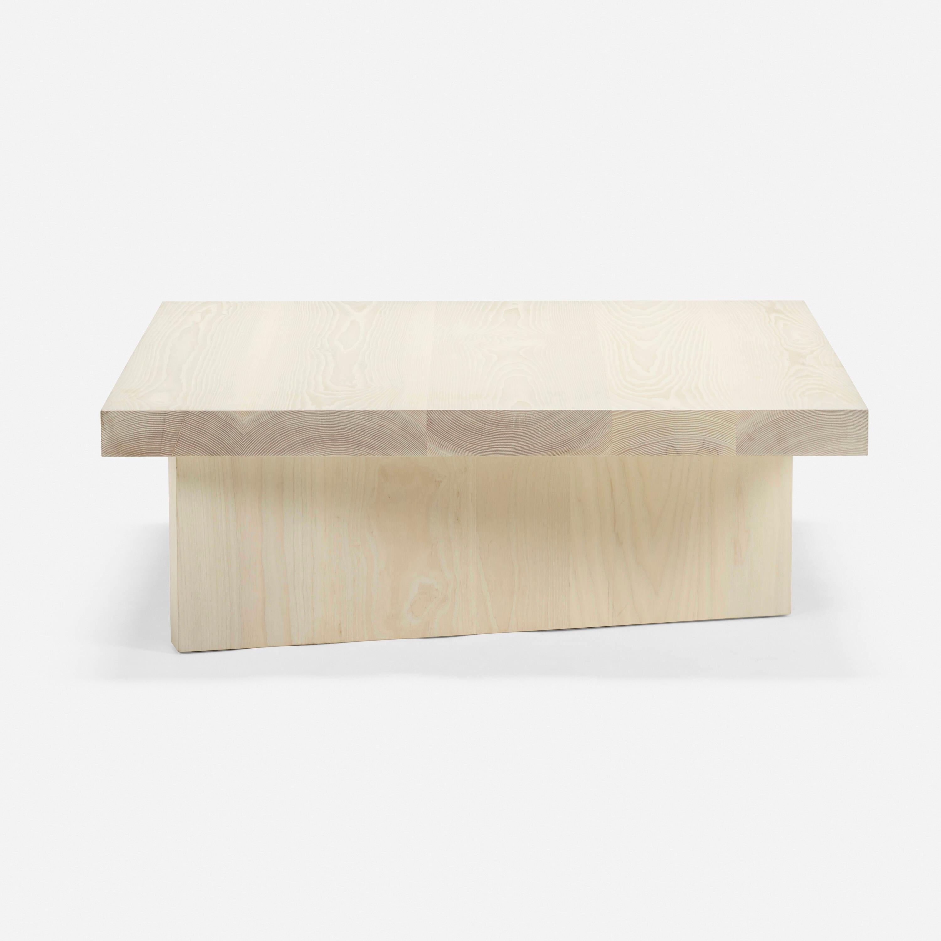 Modern Diptiq Coffee Table by Christian Woo, Solid White Oak For Sale