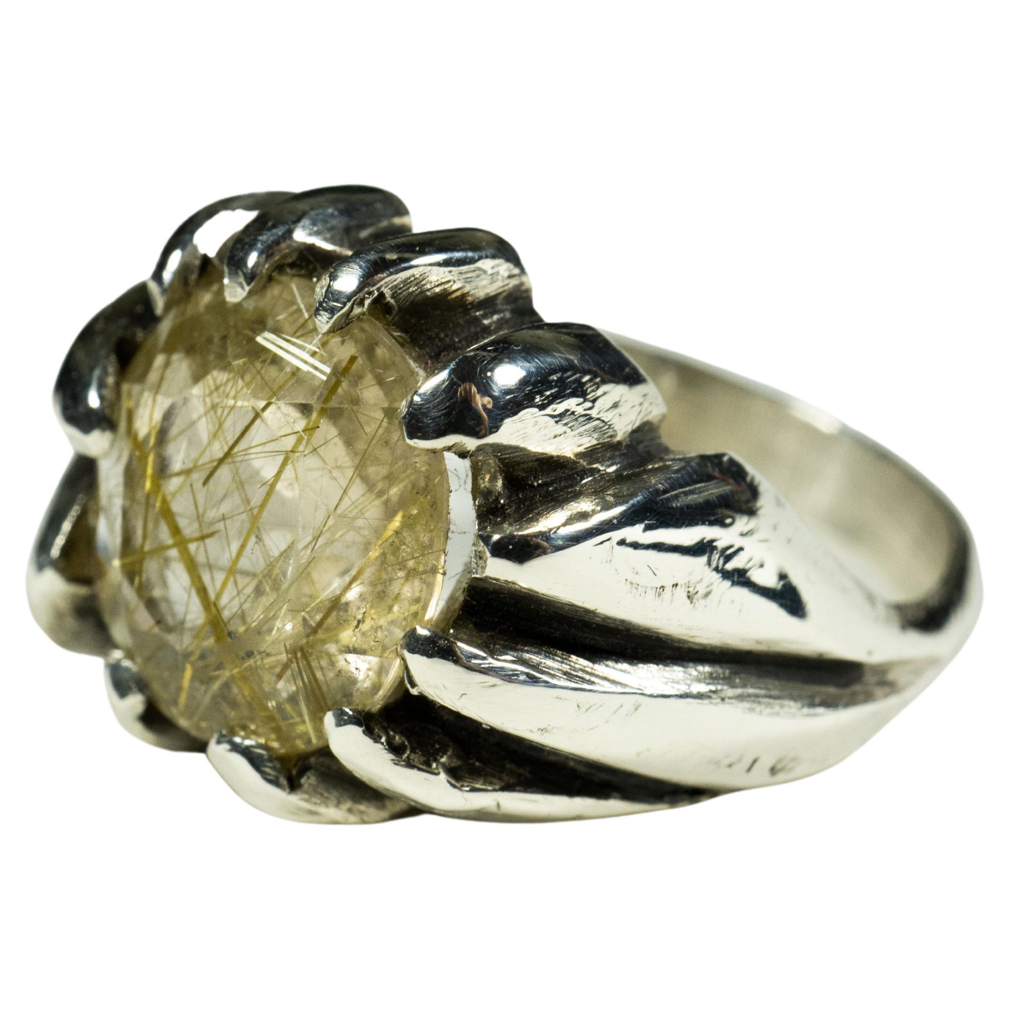 Direction (Rutilated Quartz, Sterling Silver Ring) by Ken Fury