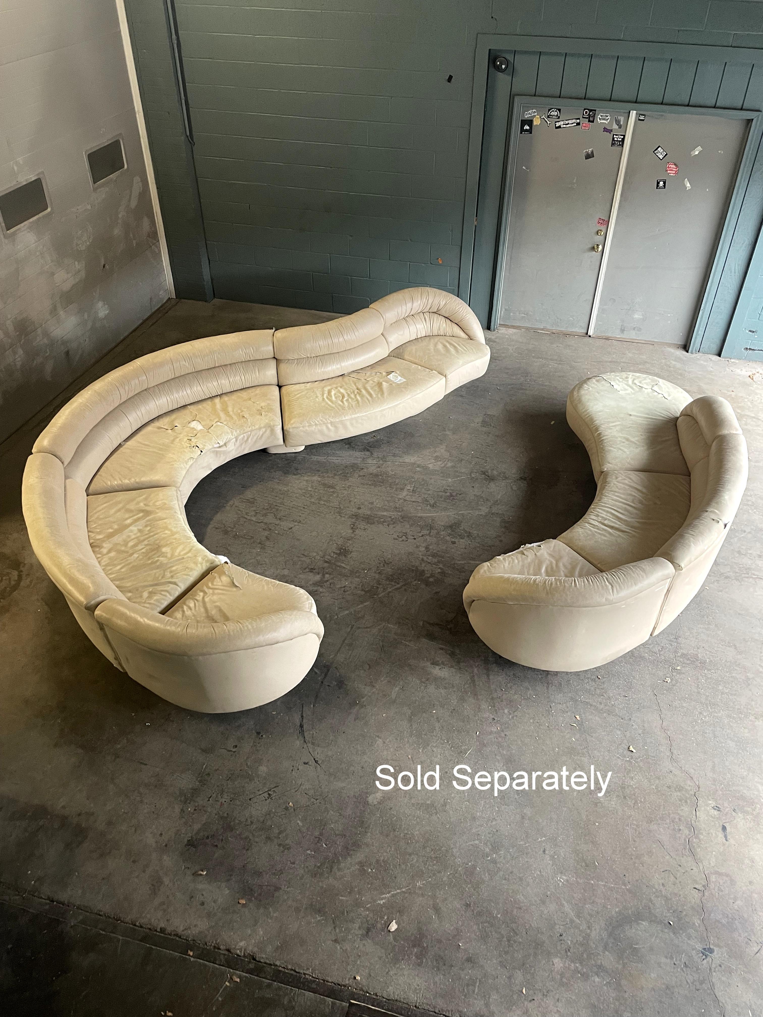 Mid-Century moderno Directional Divano a mezzaluna 3 pezzi in vendita
