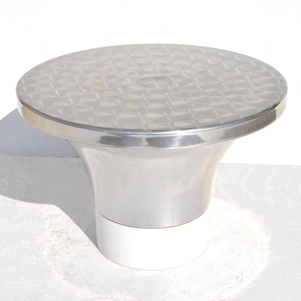 Modern Directional Aluminum Coffee Side Table