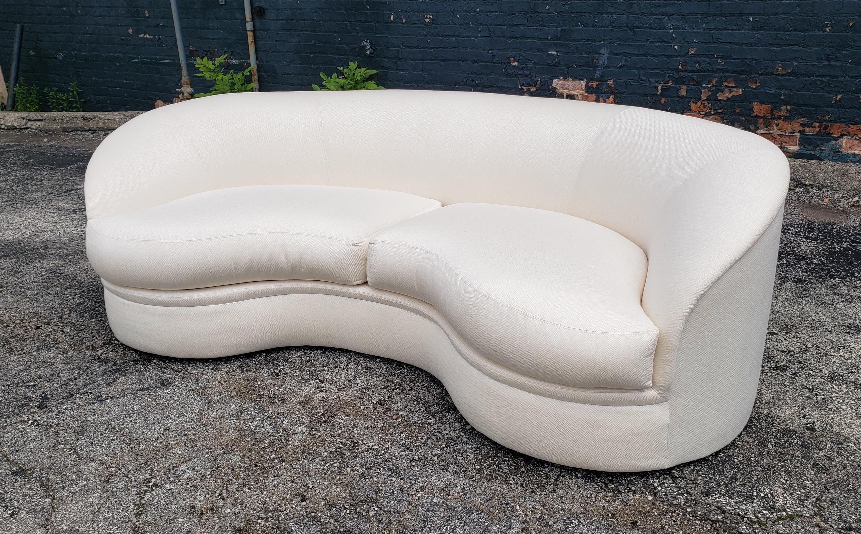 Upholstery Directional Biomorphic Sofa Mid-Century