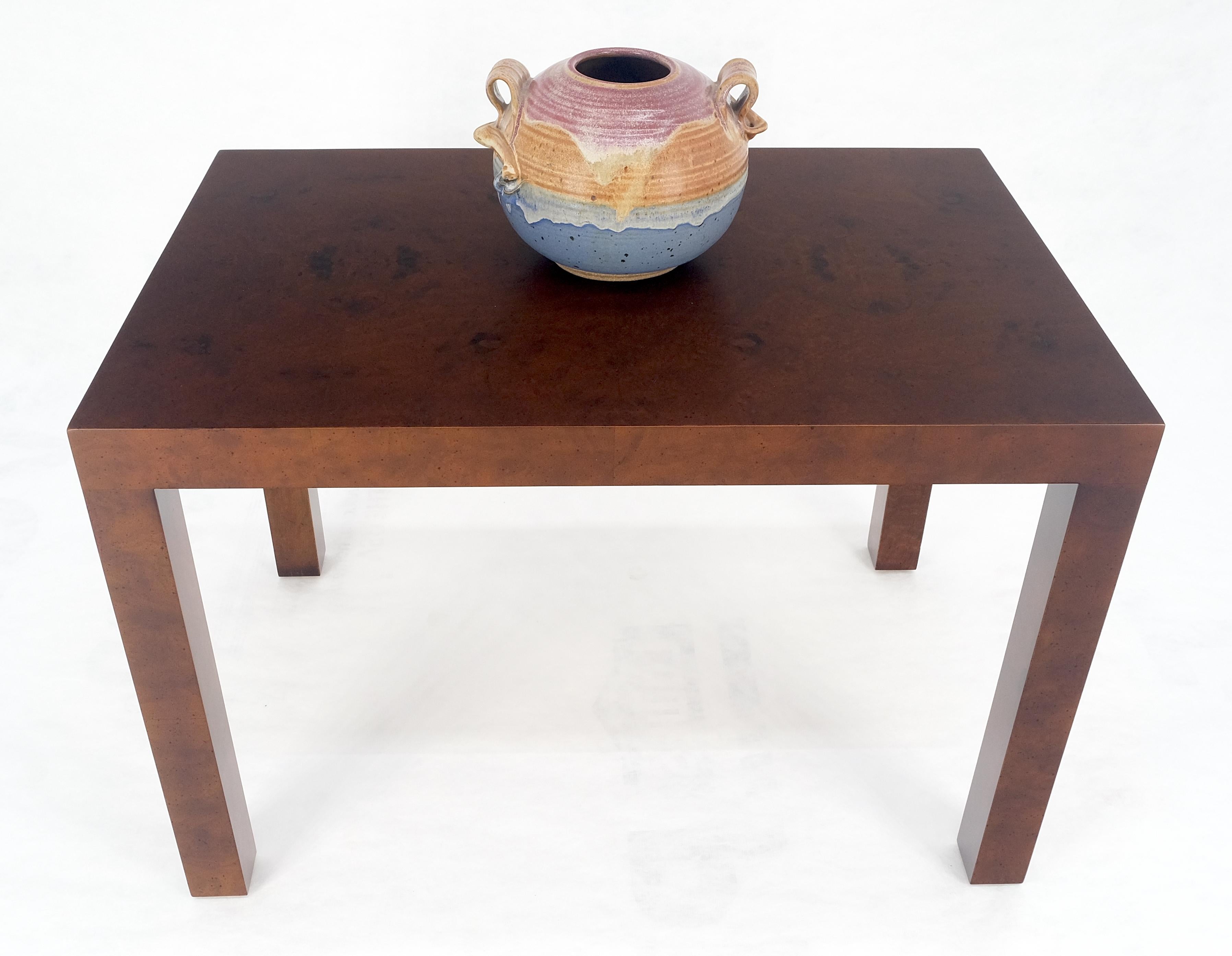 20th Century Directional c1970s Mid Century Modern Side End 20x30 Rectangle Burl End Table For Sale