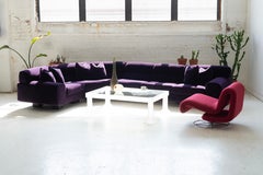 Directional Frosted Acrylic and Glass Coffee Table