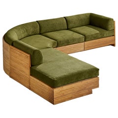 Directional Furniture, Divano componibile, Bambù, Velluto, USA, anni '70