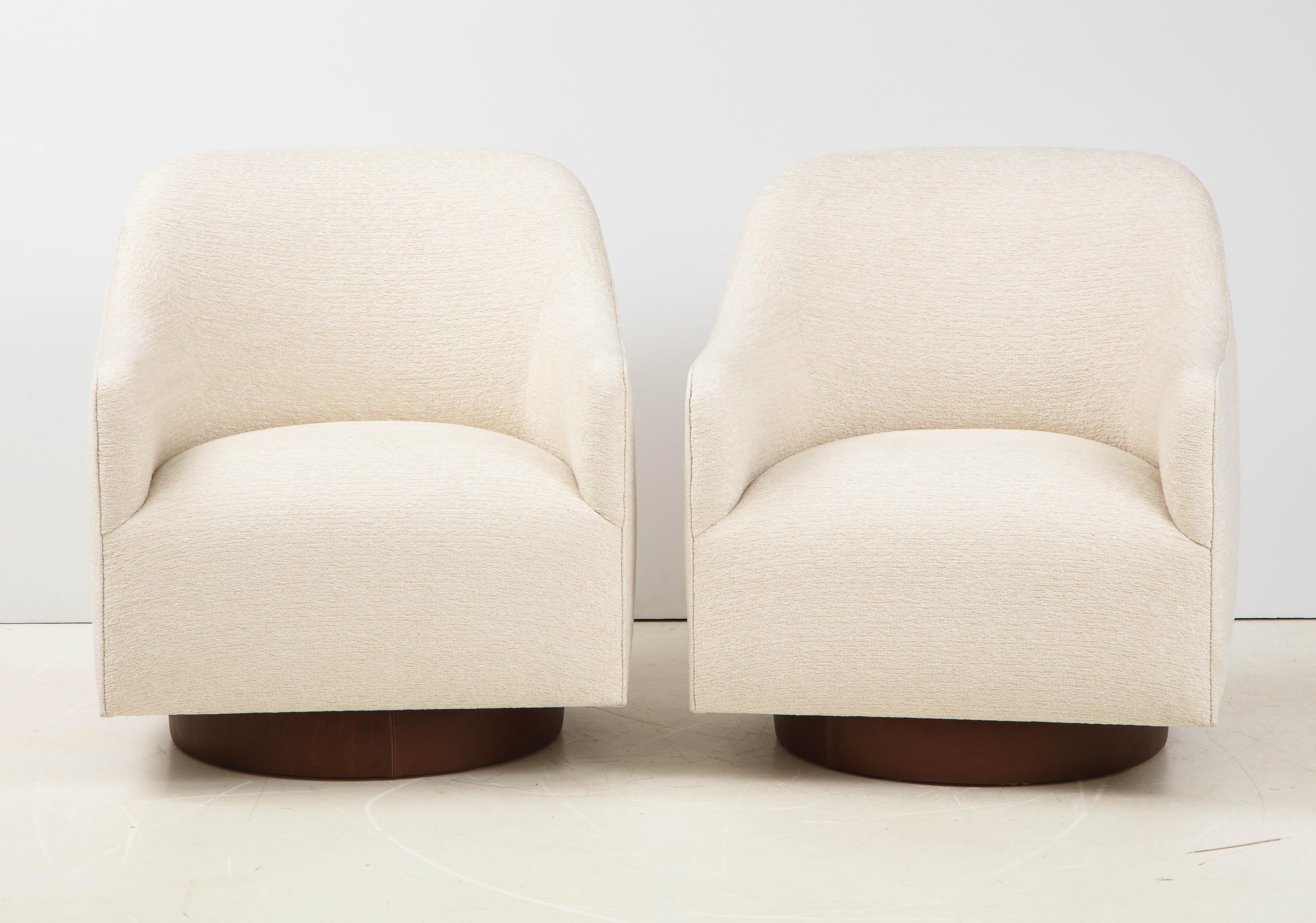 Milo Baughman/Directional Ivory Boucle Club Chairs 2