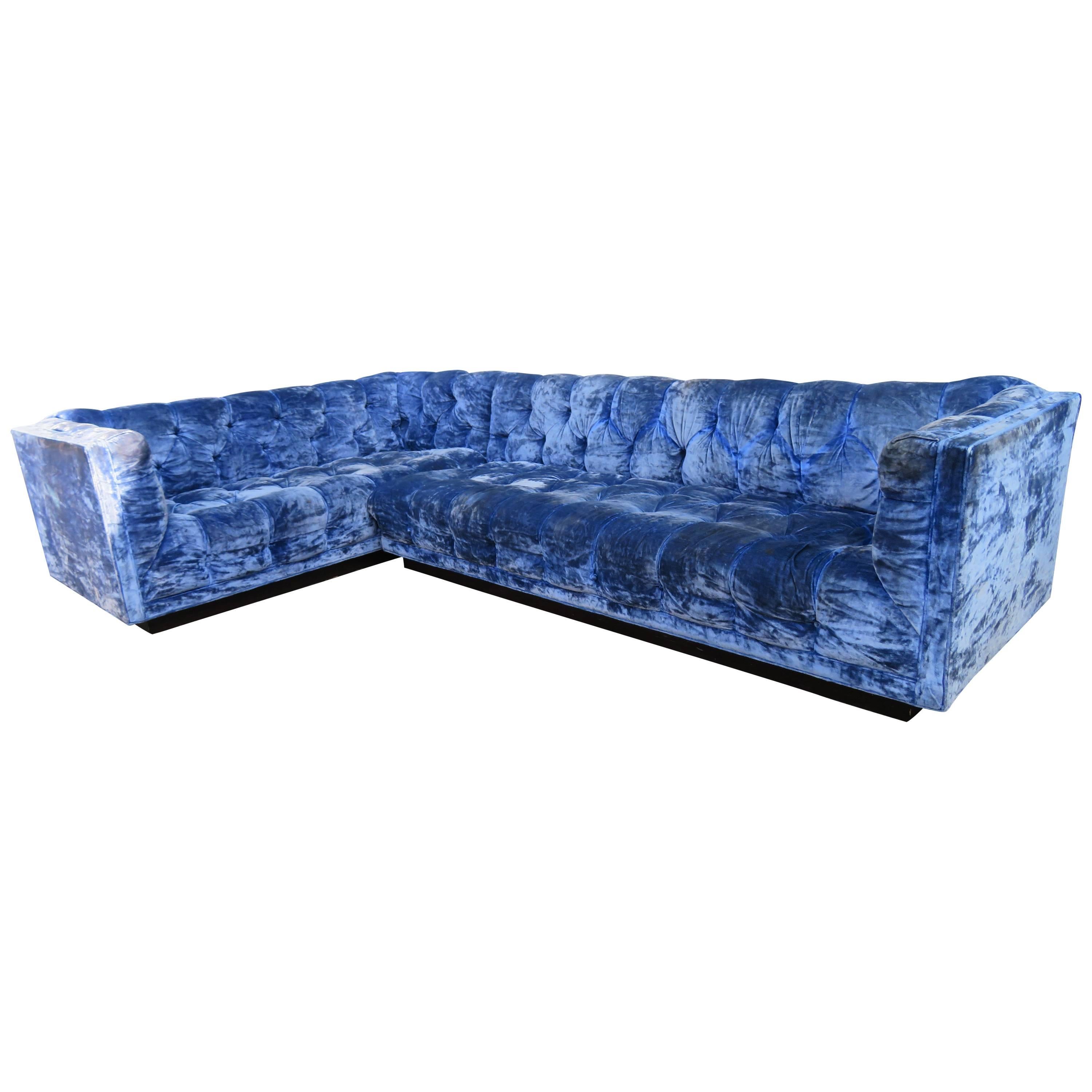 Directional Kipp Stewart Two-Piece Tufted Sofa Sectional Mid-Century Modern For Sale