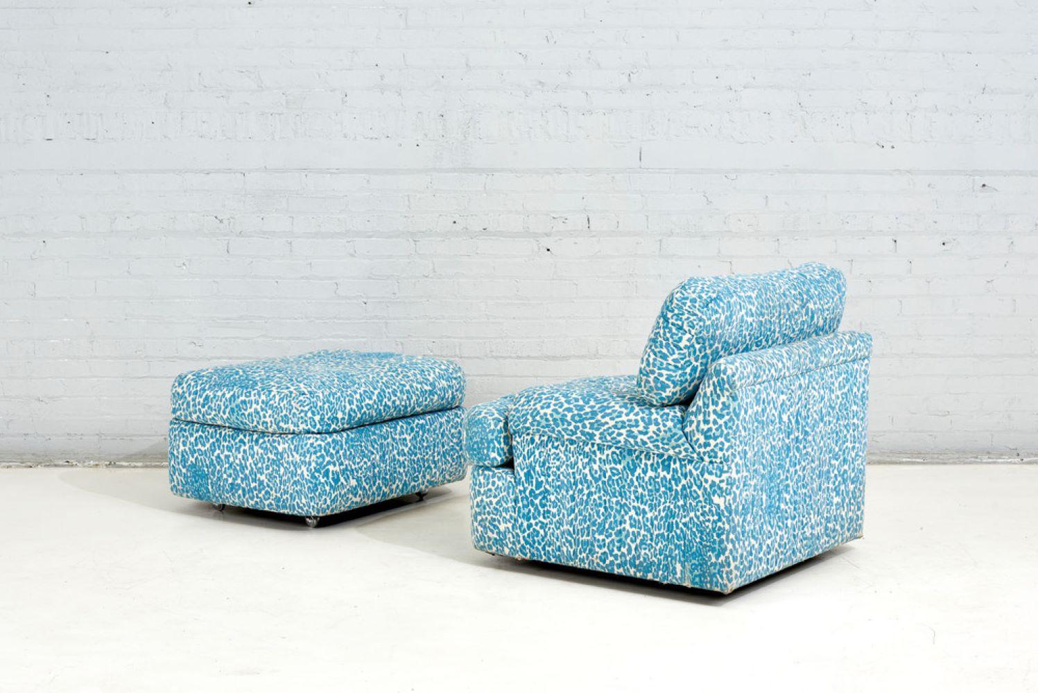 American Directional Lounge Chair and Ottoman, 1980 For Sale