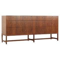 Lowboy directionnel Mid Century 10 tiroirs