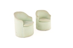 Directional Mid Century Barrel Swivel Lounge Chairs