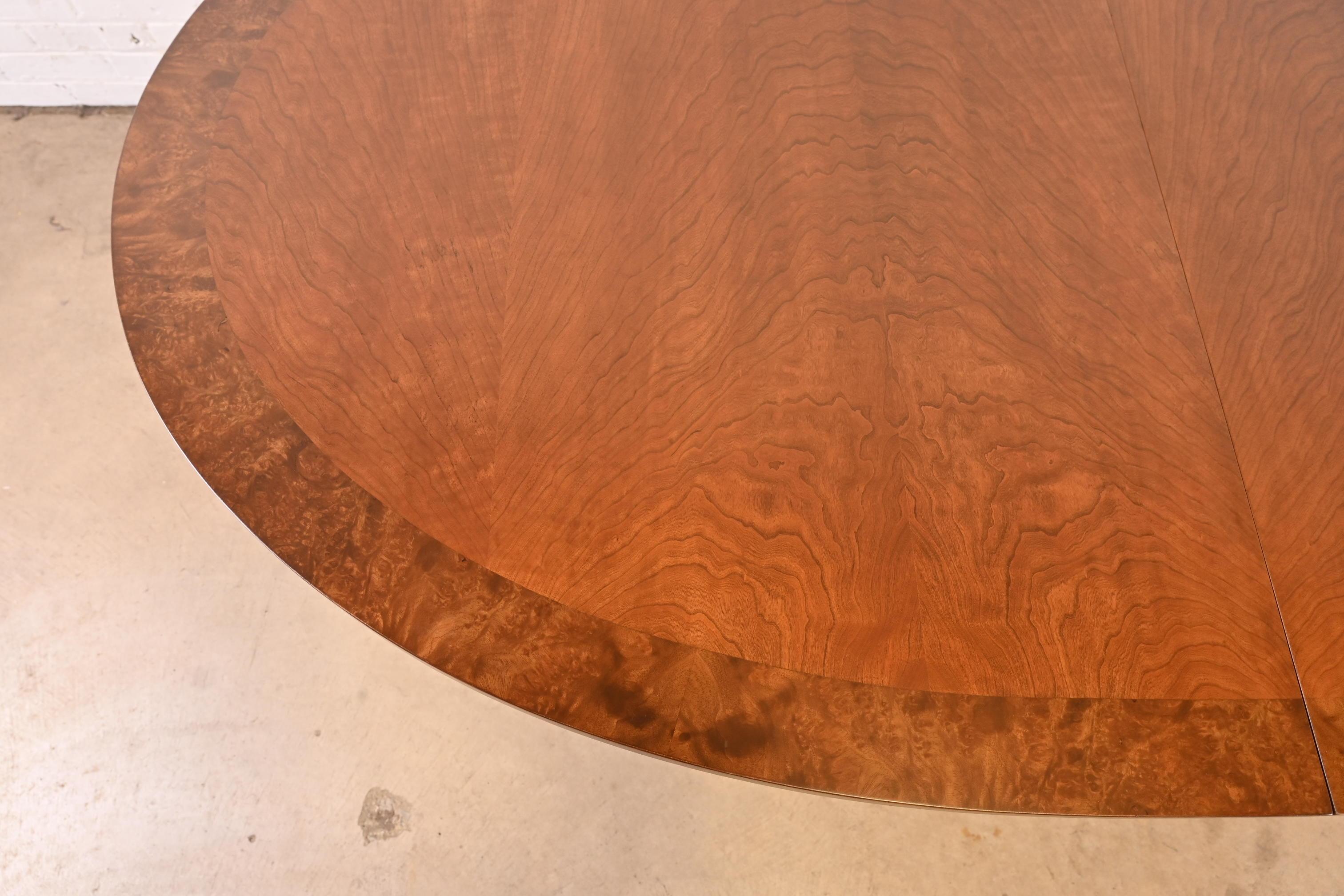 Directional Mid-Century Modern Cherry and Burl Wood Dining Table, Refinished For Sale 6