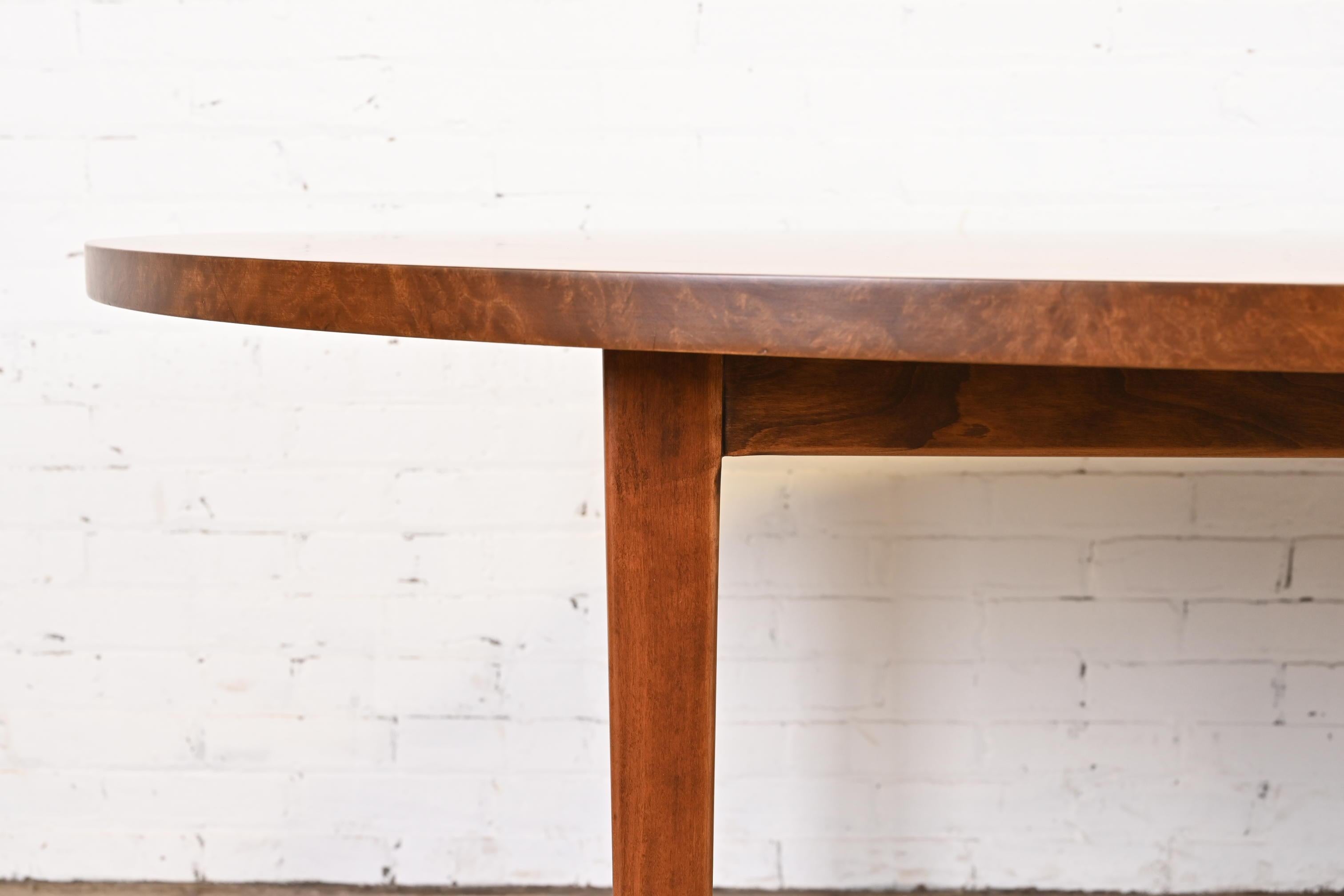Directional Mid-Century Modern Cherry and Burl Wood Dining Table, Refinished For Sale 7