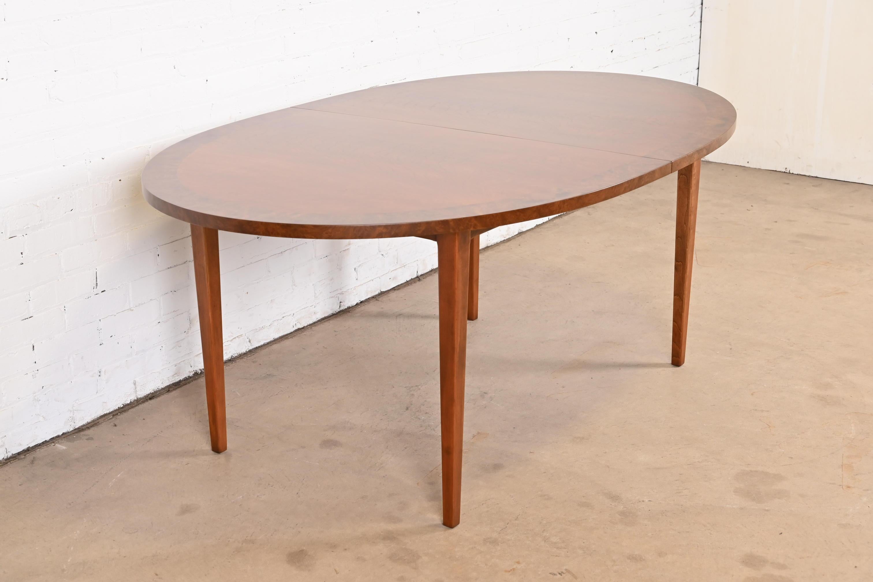 Directional Mid-Century Modern Cherry and Burl Wood Dining Table, Refinished For Sale 13