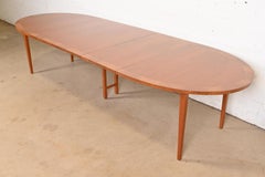 Directional Mid-Century Modern Cherry and Burl Wood Dining Table, Refinished