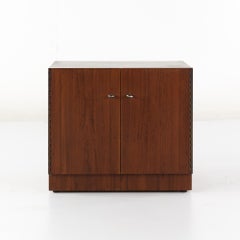 Directional Mid Century Walnut and Chrome Nightstand