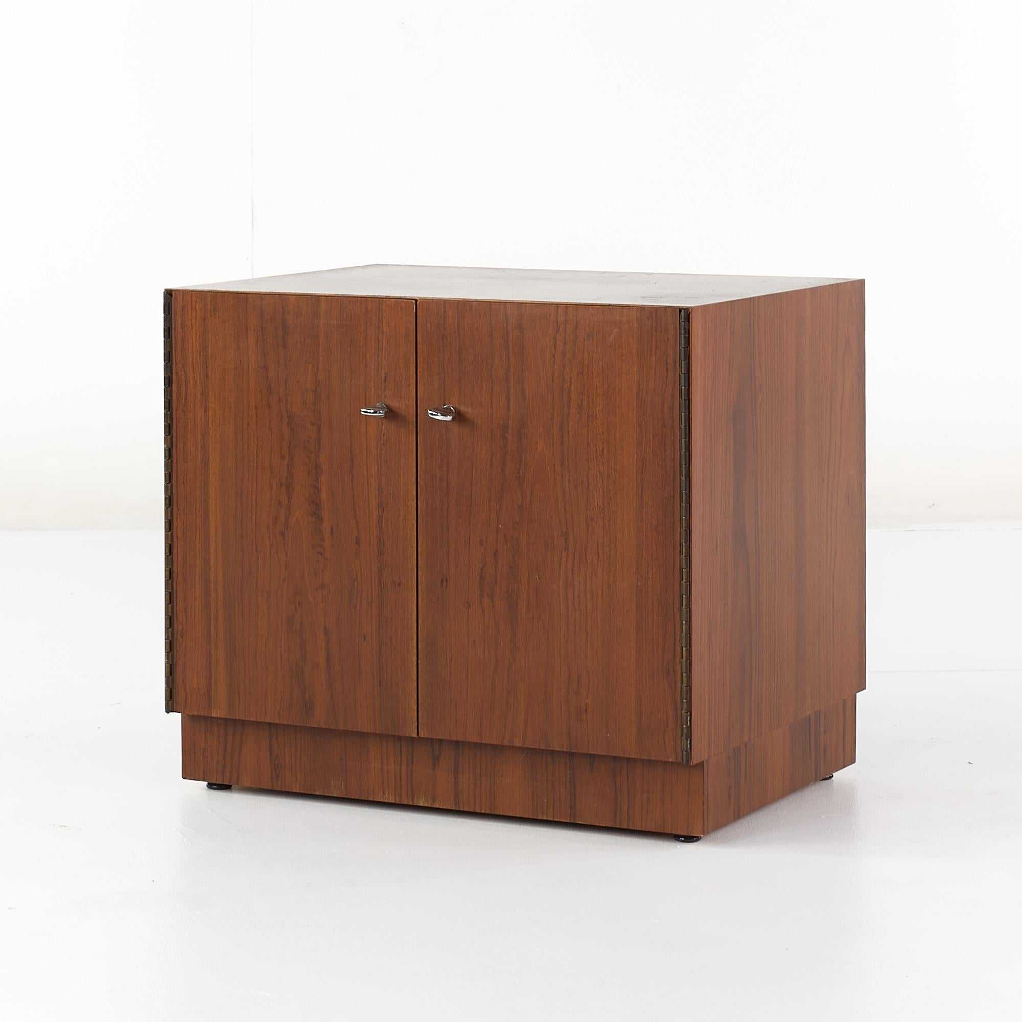 Mid-Century Modern Directional Mid Century Walnut and Chrome Nightstand For Sale