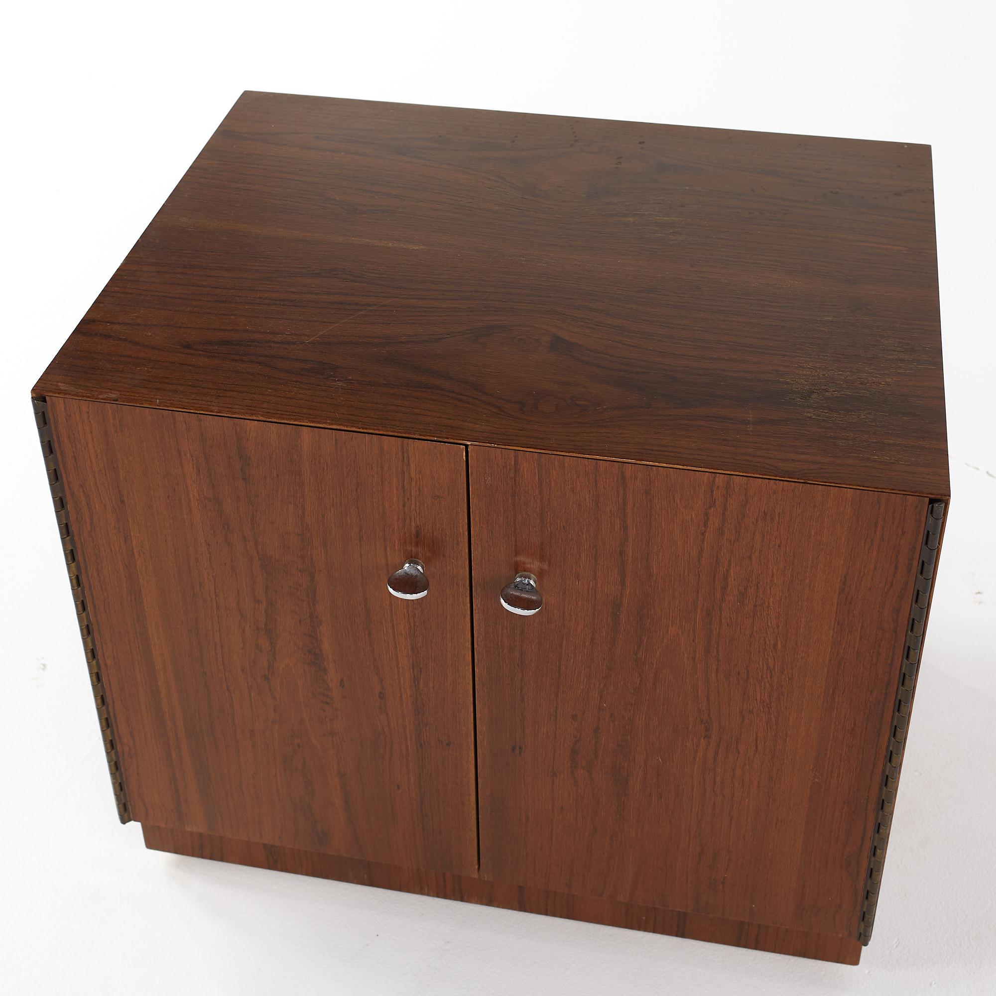 Directional Mid Century Walnut and Chrome Nightstand For Sale 1