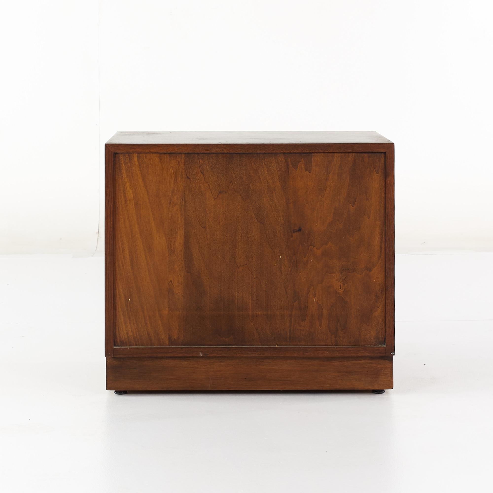 Directional Mid Century Walnut and Chrome Nightstand For Sale 2