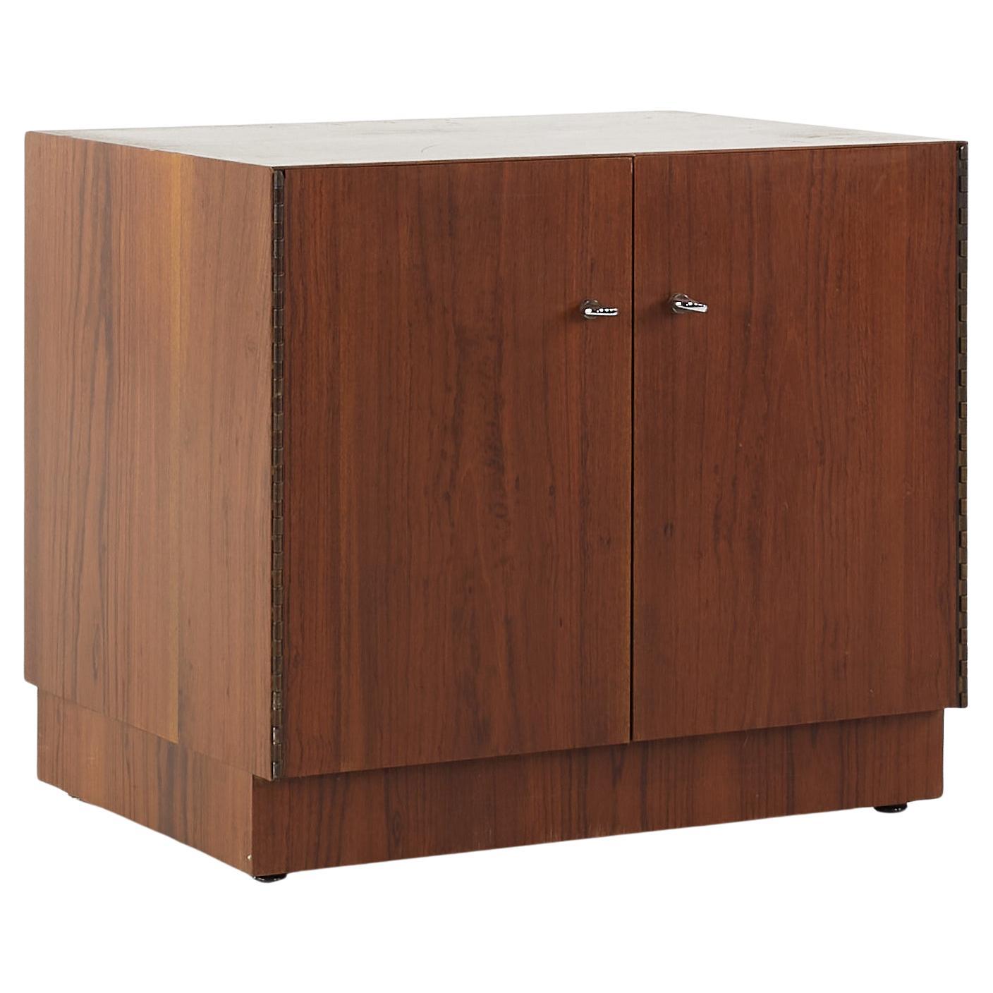 Directional Mid Century Walnut and Chrome Nightstand For Sale