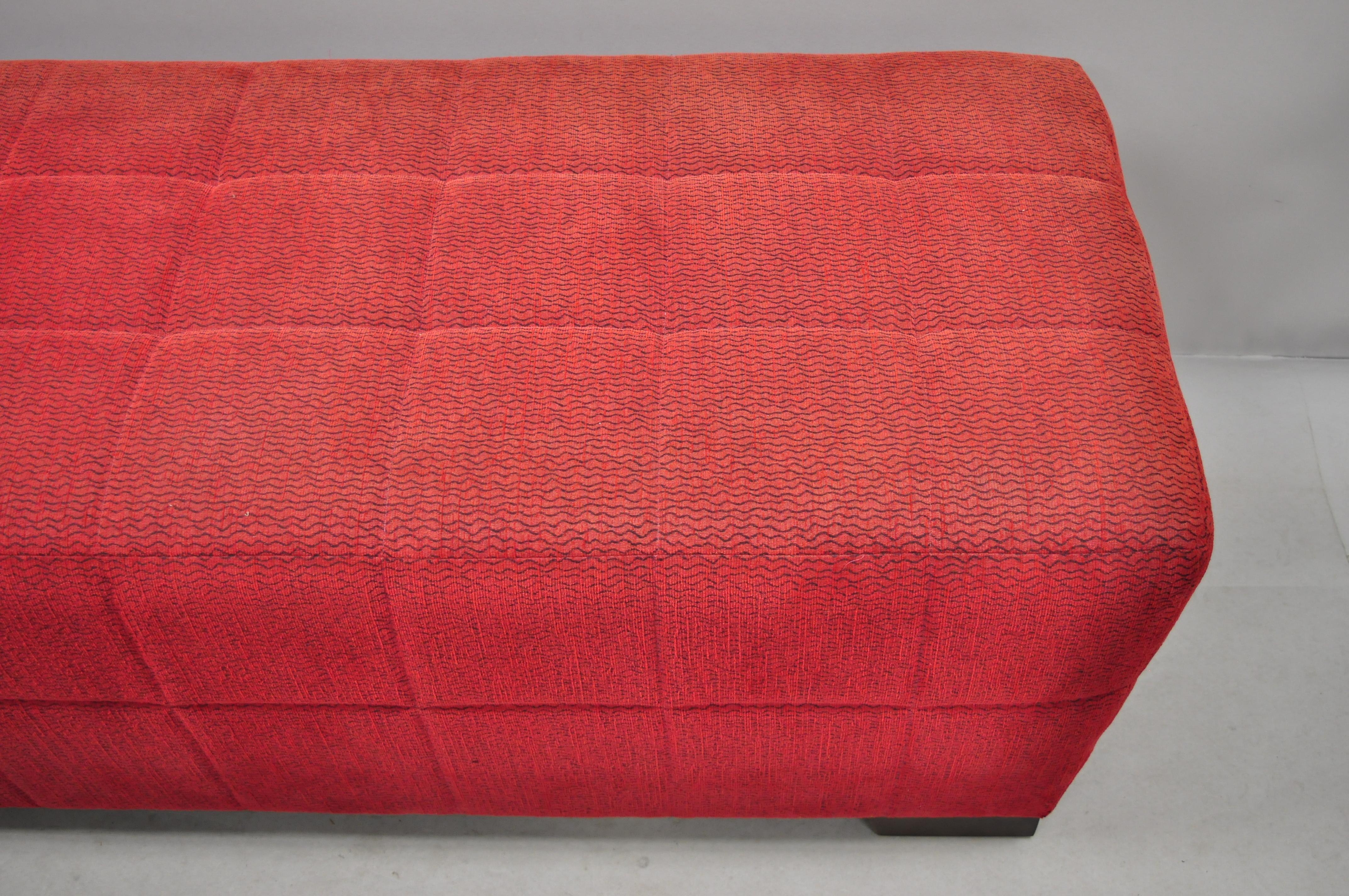 North American Directional Red Upholstered Large Modern Charles Bench Seat Ottoman For Sale