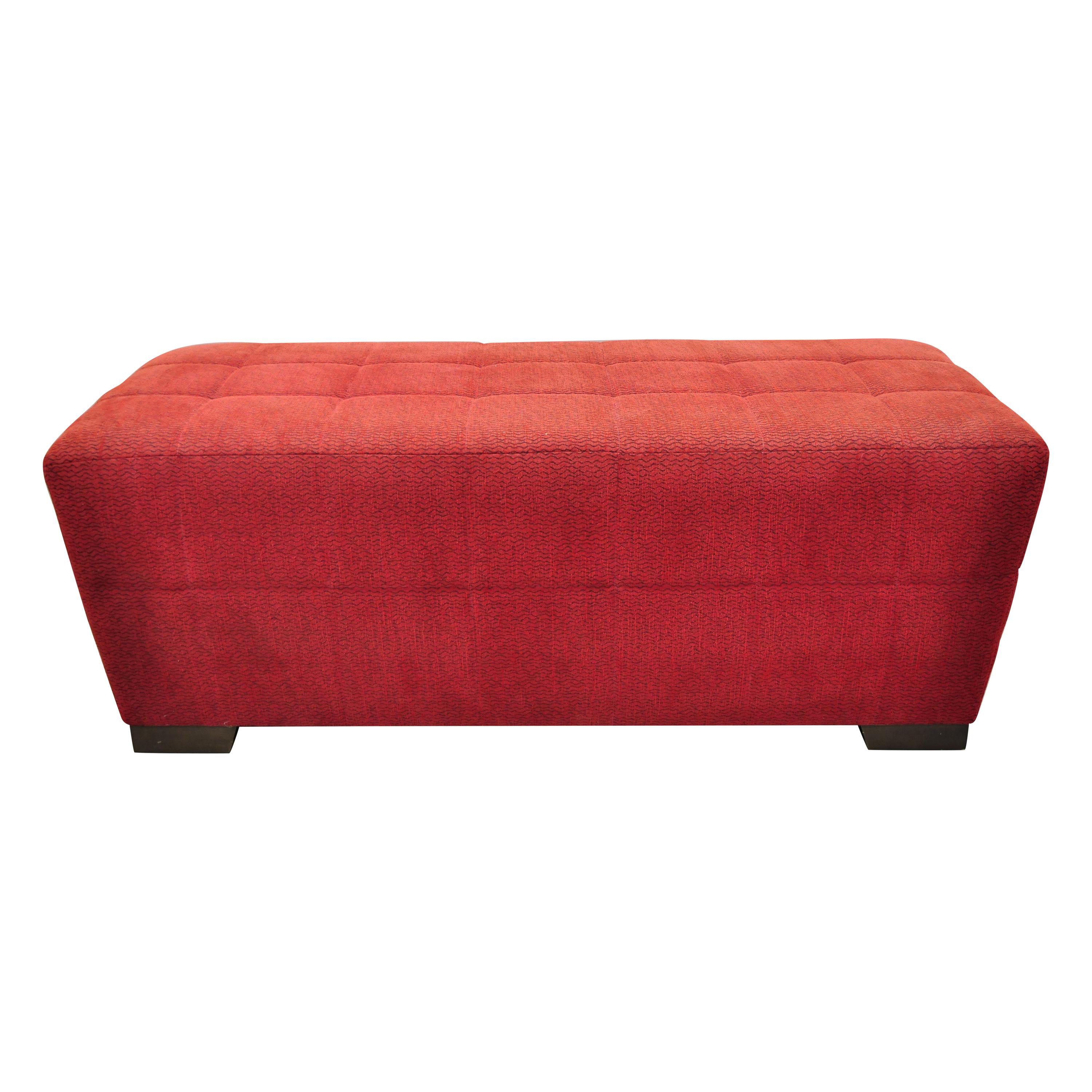 Directional Red Upholstered Large Modern Charles Bench Seat Ottoman For Sale