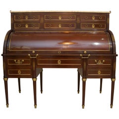 Vintage Directiore Style Roll Top Desk