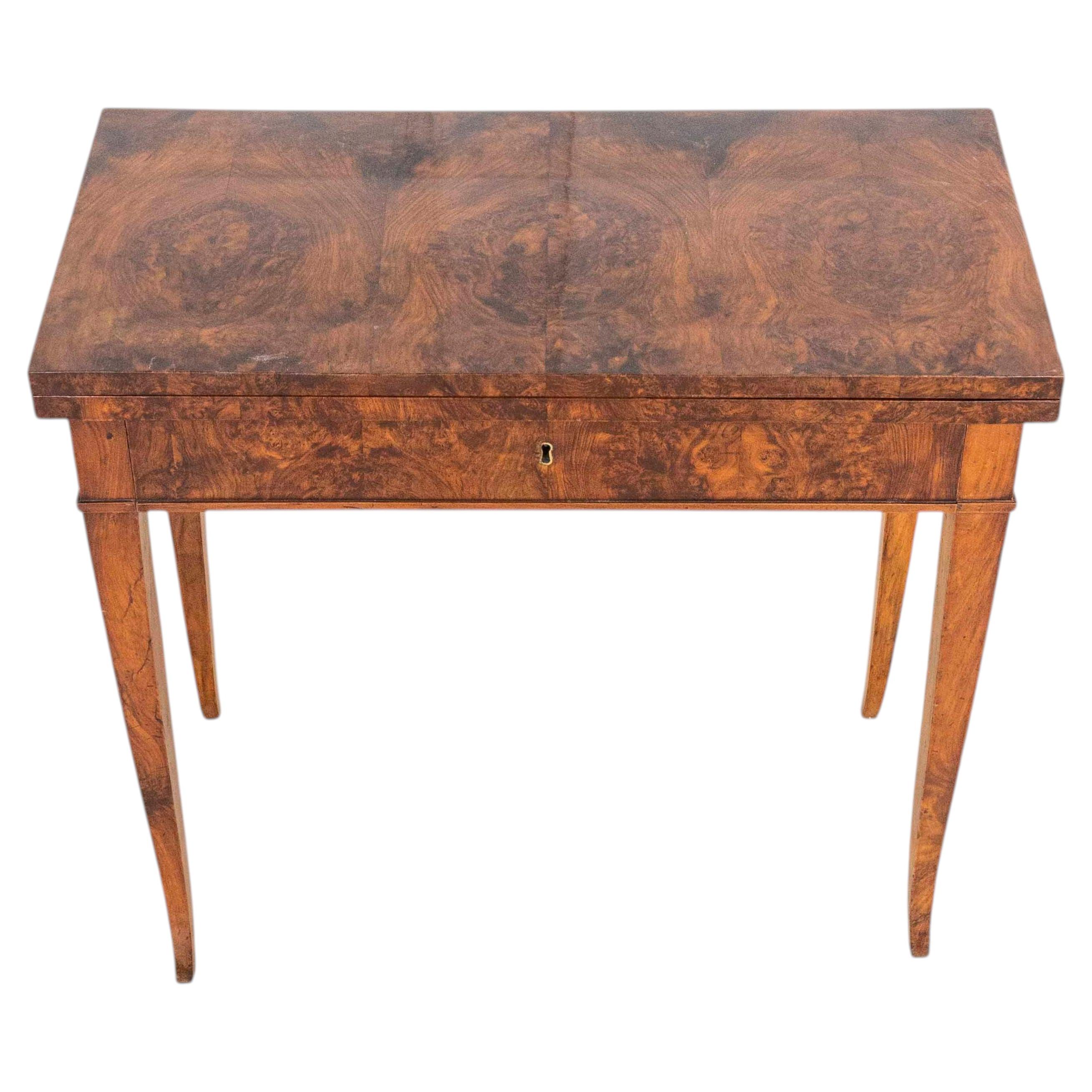 Directoire 1800 Walnut Burl Gaming Table
