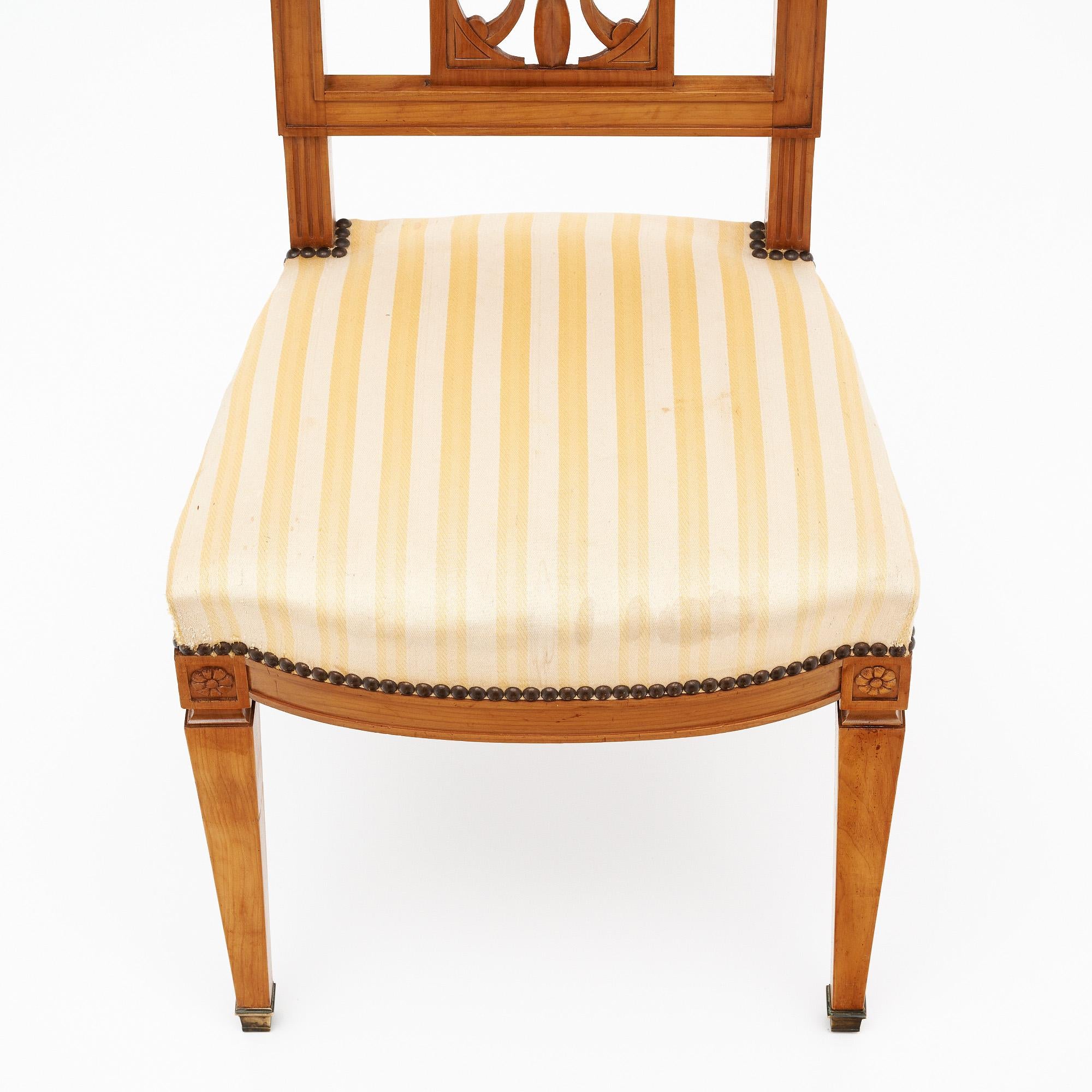 Early 20th Century Directoire Antique French Dining Chairs For Sale