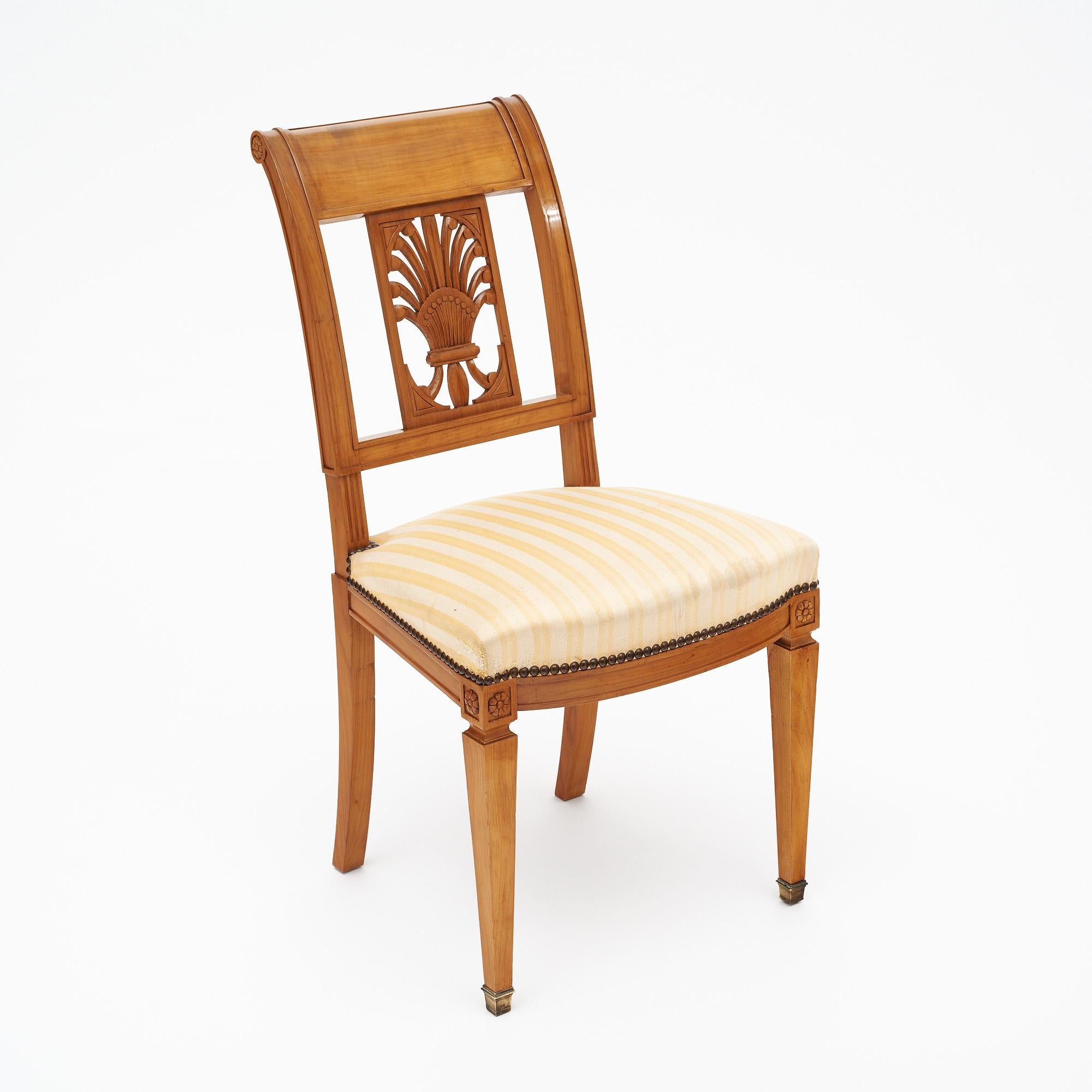 Upholstery Directoire Antique French Dining Chairs For Sale
