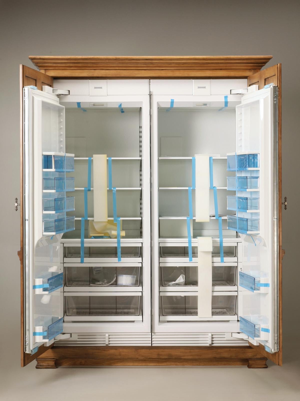 Directoire Style Cabinet Hides Pair of Sub Zero Refrigerators Made Any Size For Sale 7