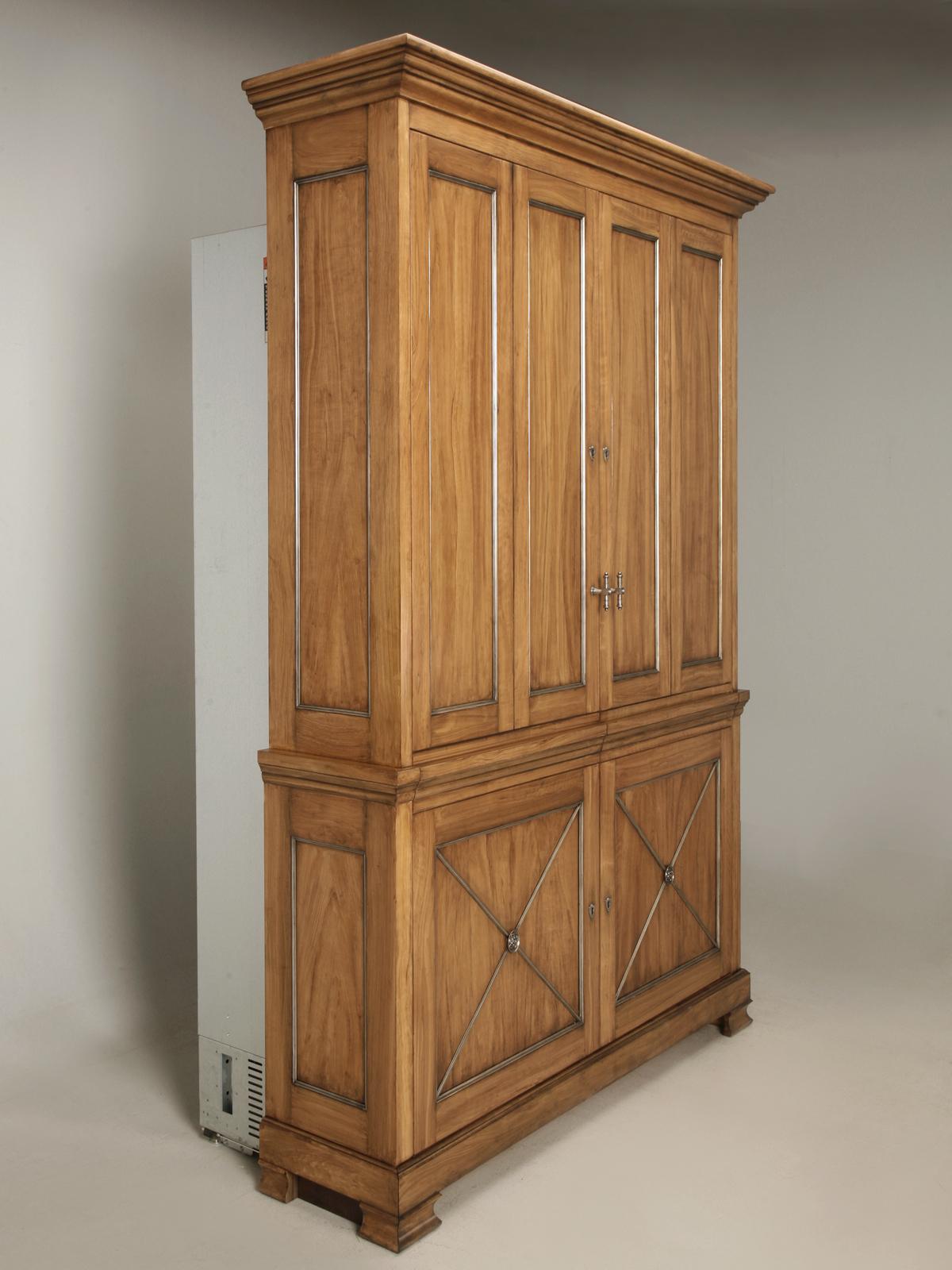 Made in house in our Old Plank cabinetry department, this is our absolute favorite way to completely integrate your Sub-Zero refrigerators, and make them virtually disappear from your kitchen. French Directoire style cabinet, can be produced in any