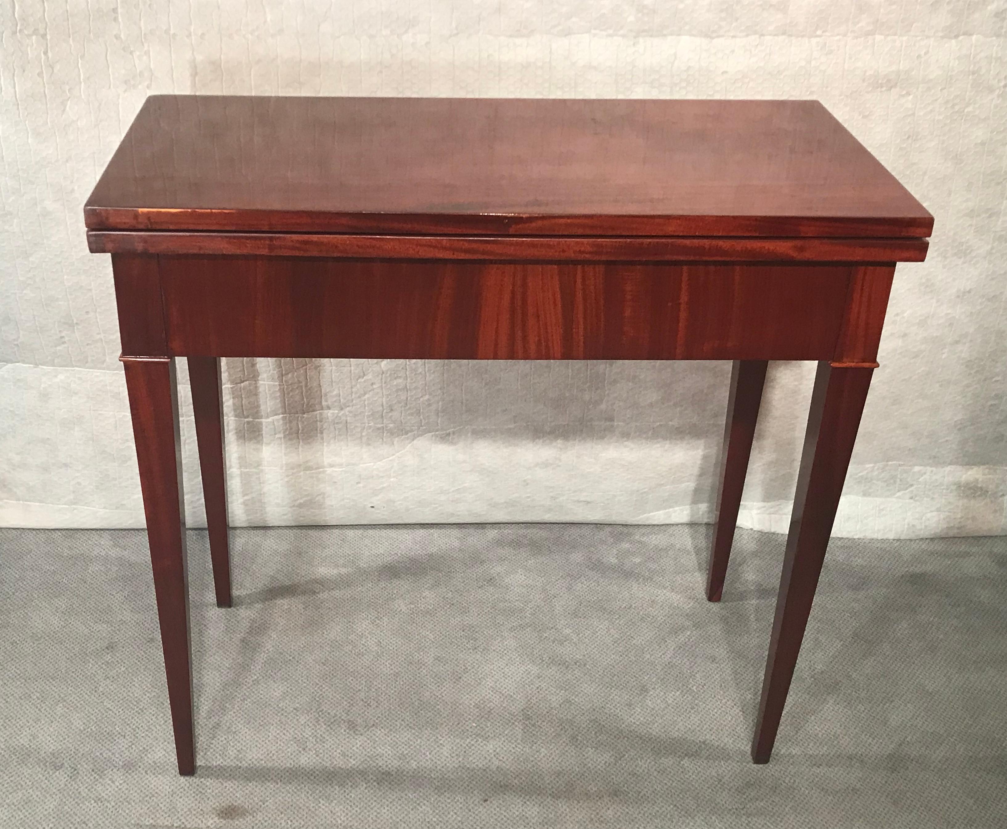 Veneer Directoire Card Table, 1800-10, Mahogany For Sale