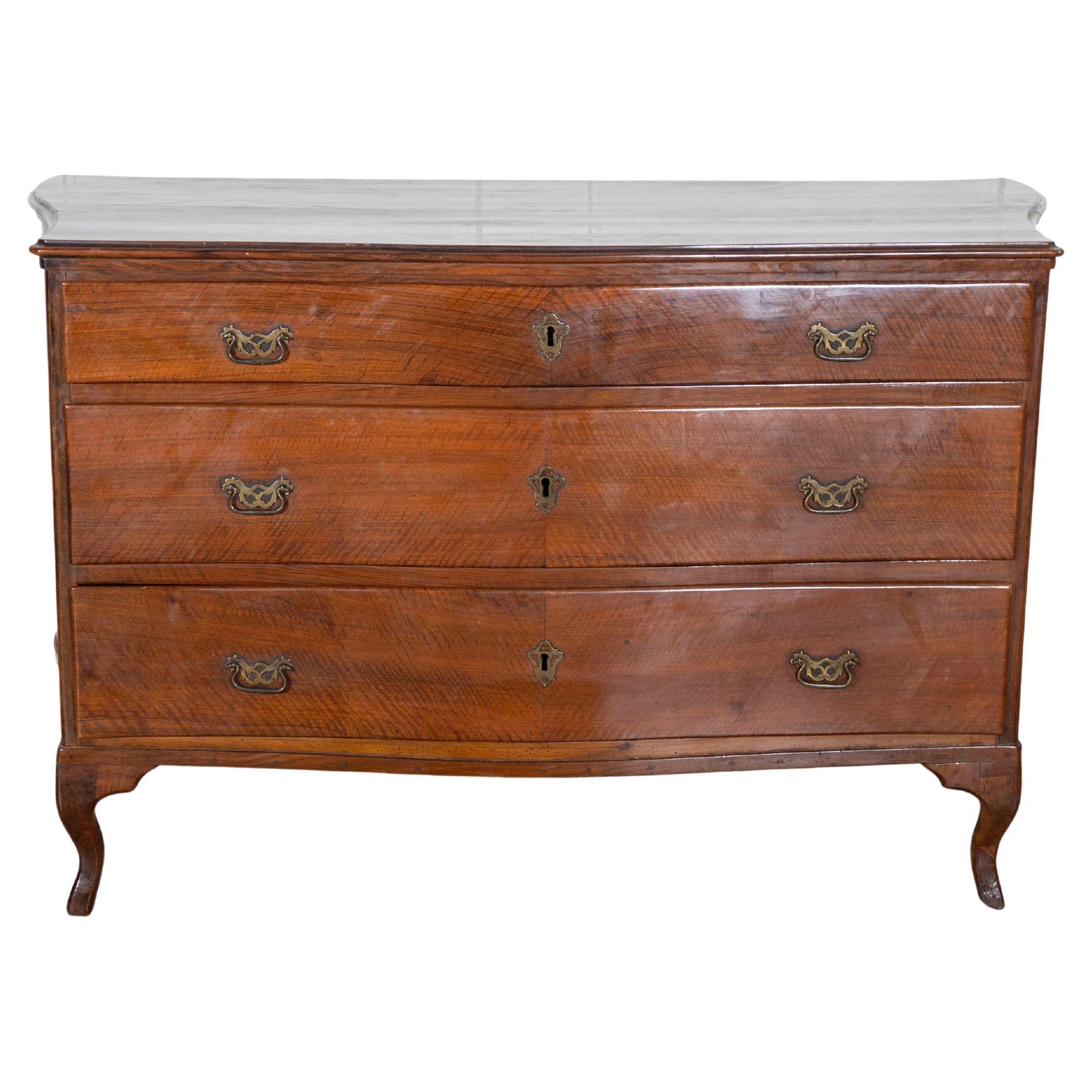 Directoire Chest of Drawers in Walnut 1780 Venice For Sale