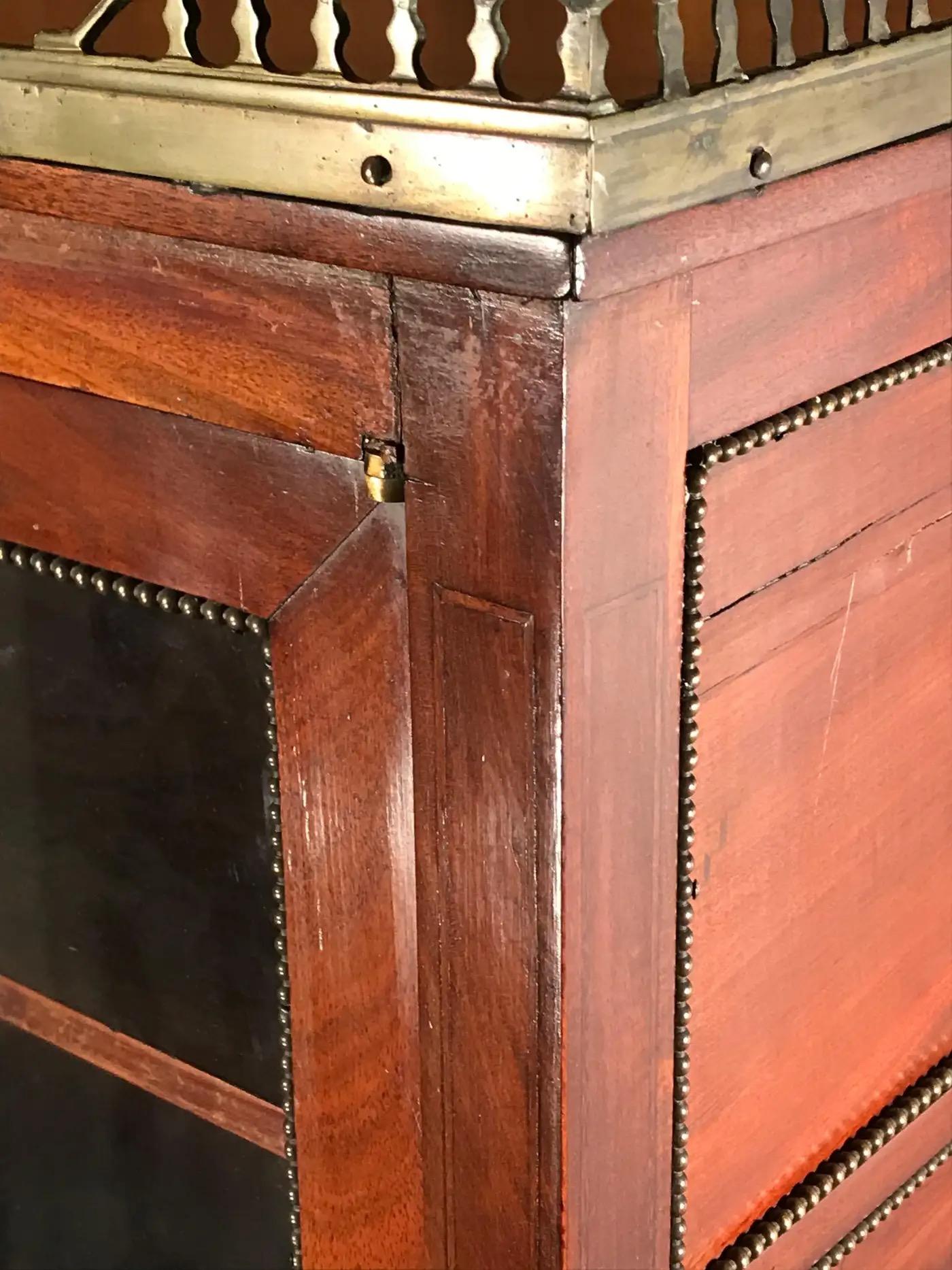 Mogano Scrivania a cilindro del Direttorio con libreria in alto, Francia 1800 in vendita