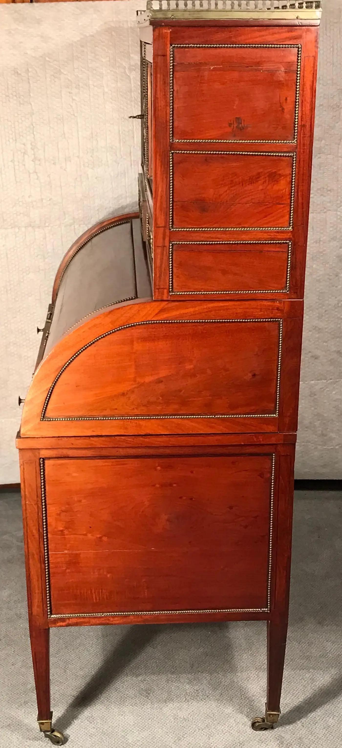 Scrivania a cilindro del Direttorio con libreria in alto, Francia 1800 in vendita 2