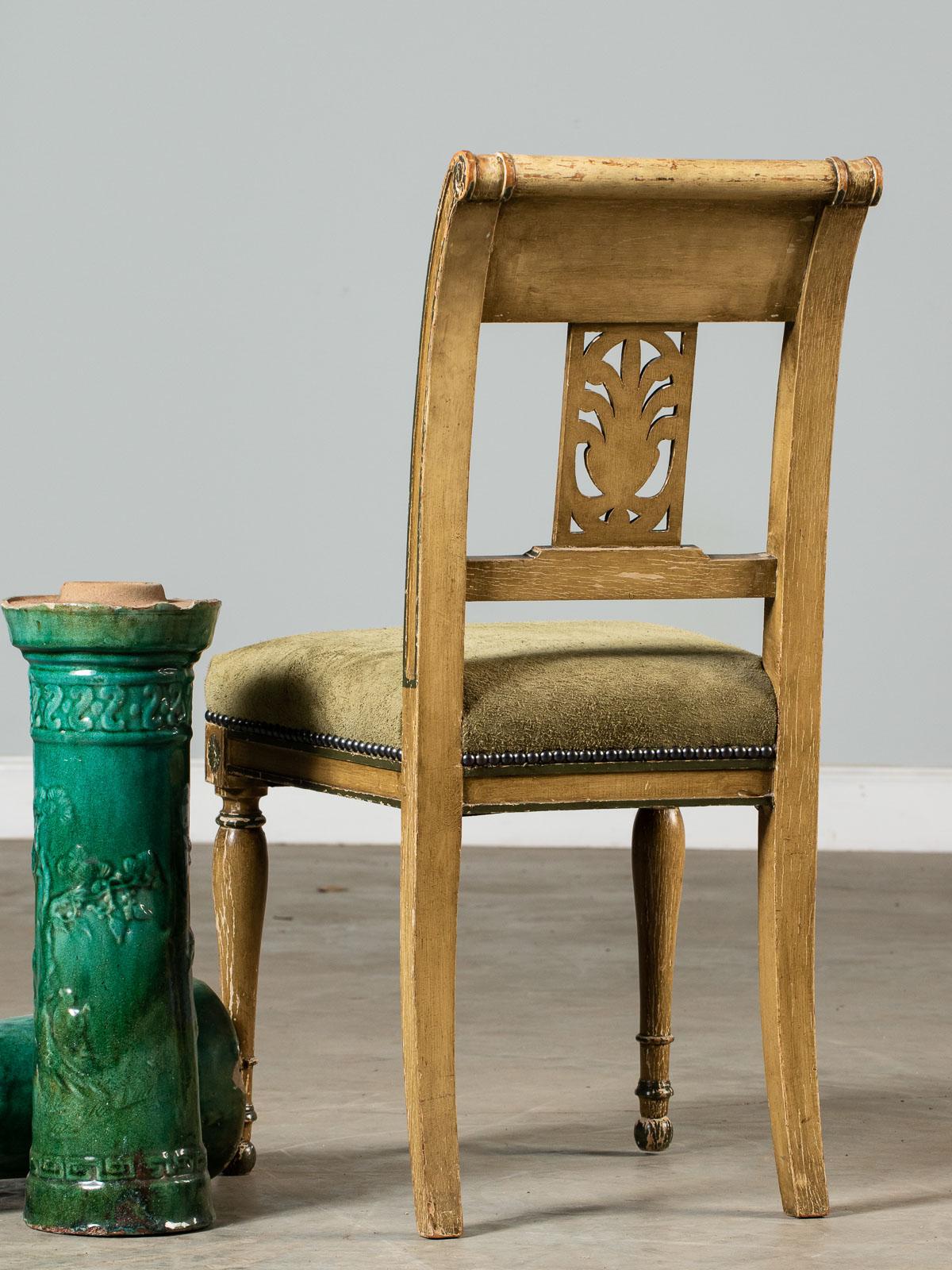 Directoire Empire Style Antique French Painted Chair, circa 1850 6