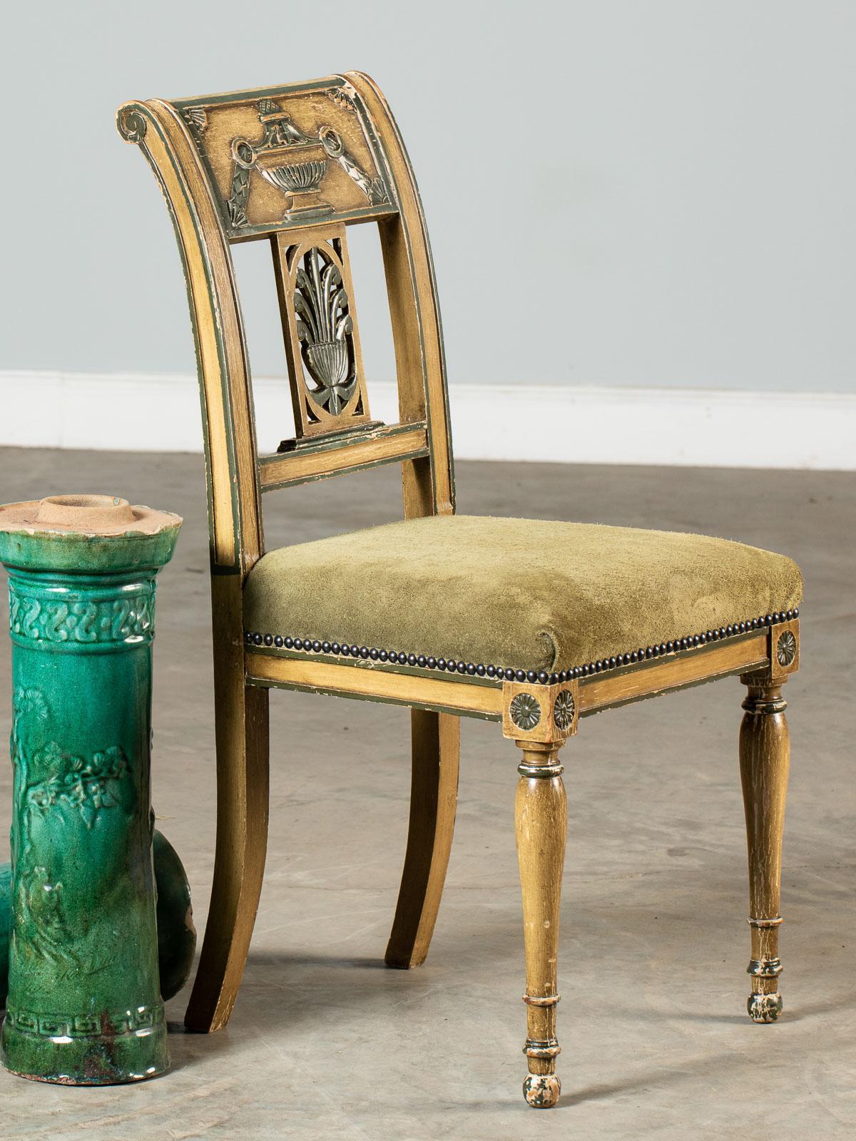 Directoire Empire Style Antique French Painted Chair, circa 1850 9