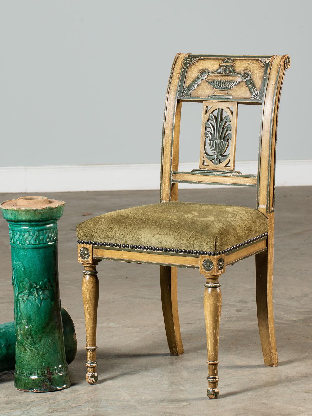 Directoire Empire Style Antique French Painted Chair, circa 1850 1