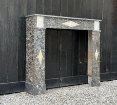 Directoire fireplace in Sainte-Anne gray marble, early 19th century