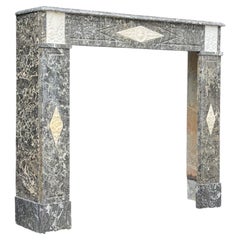 Directoire fireplace in Sainte-Anne gray marble, early 19th century