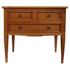 Directoire French Console Table with 3 Drawers in Solid Cherry