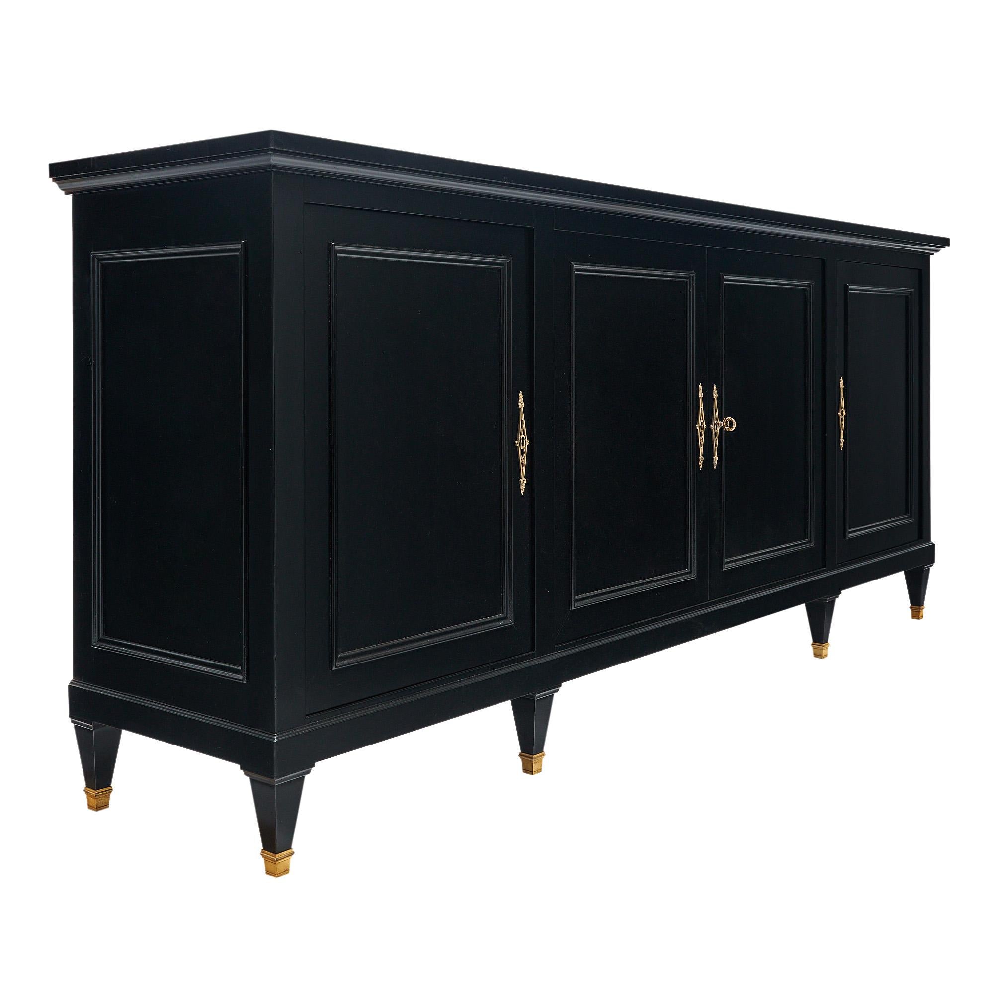 Directoire French Ebonized Buffet, Circa 1910 In Good Condition For Sale In Austin, TX