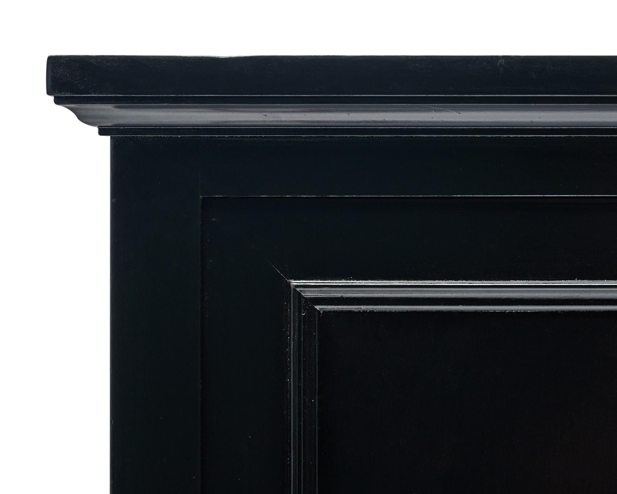 Brass Directoire French Ebonized Buffet, Circa 1910 For Sale