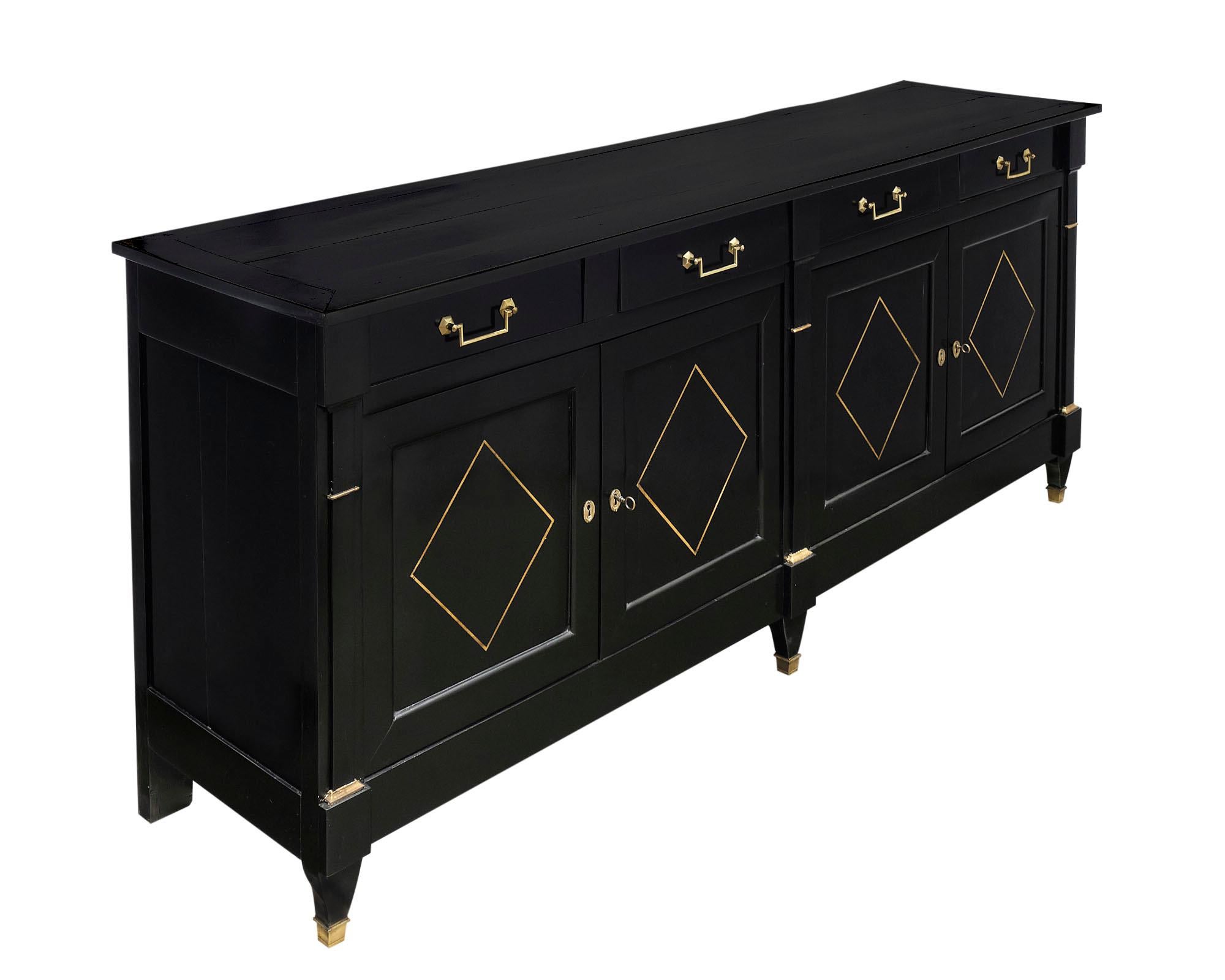 Directoire French Ebonized Buffet In Good Condition In Austin, TX