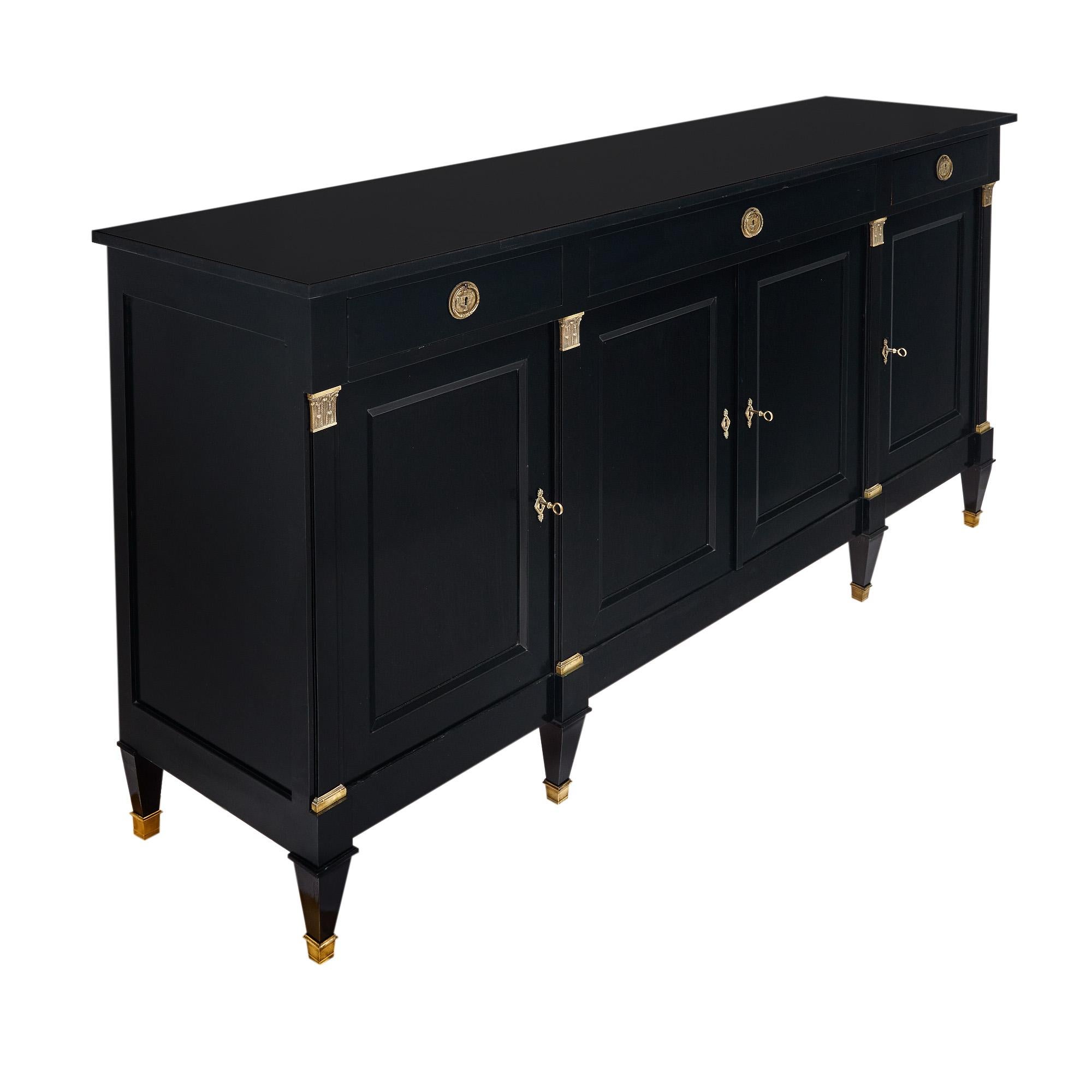 Directoire French Ebonized Buffet In Good Condition In Austin, TX